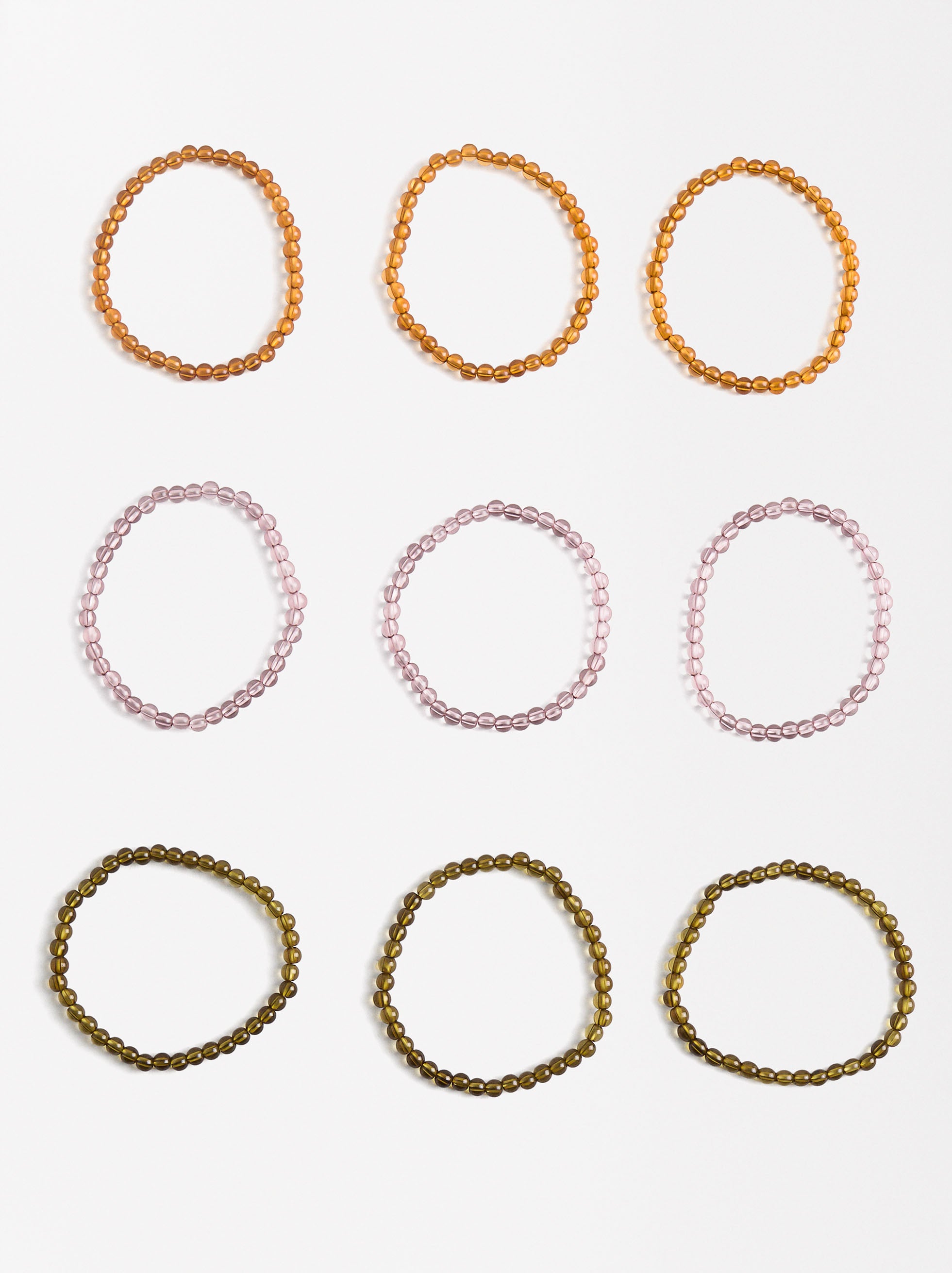 Set De Pulseras Elásticas Transparentes