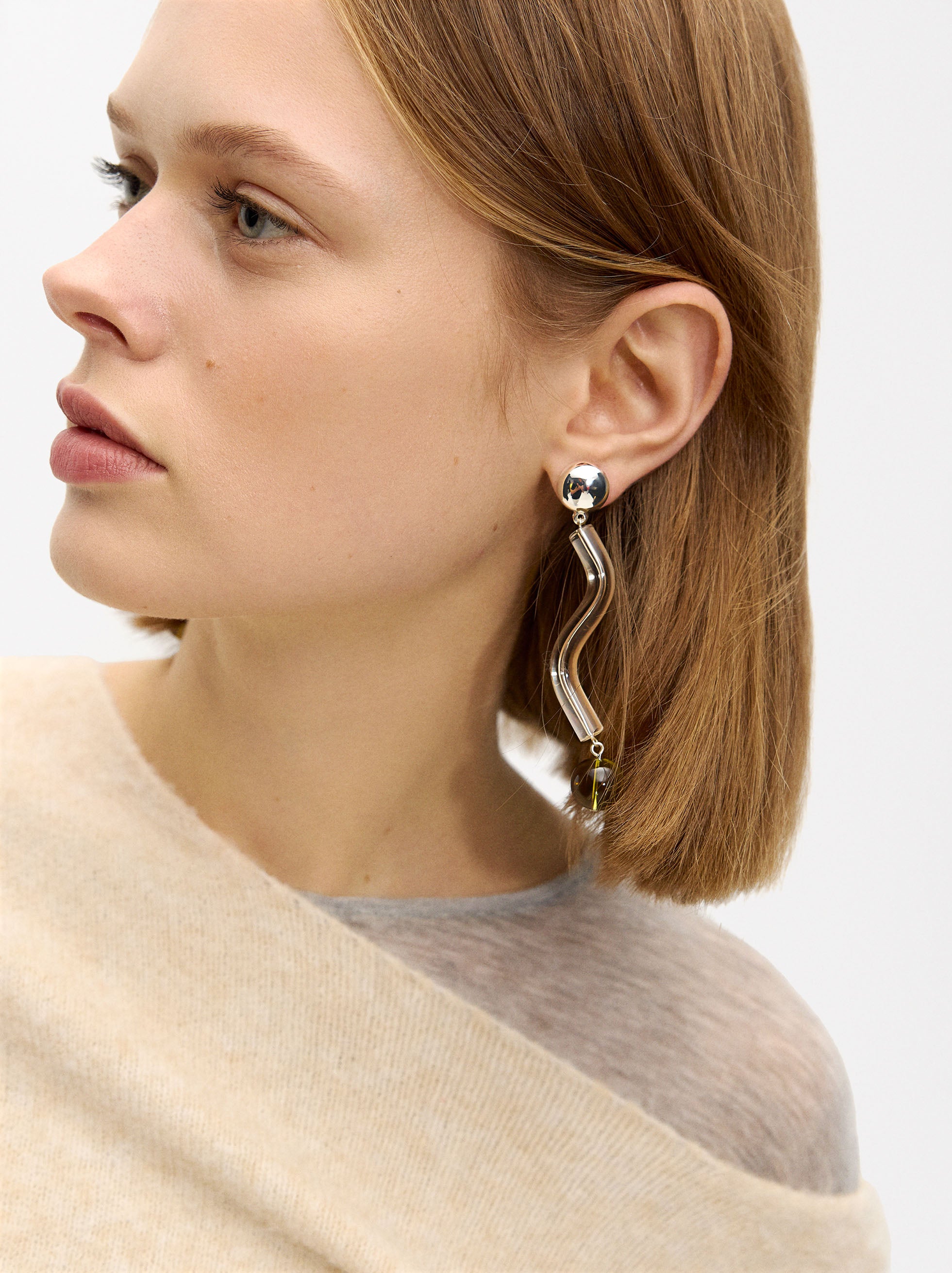 Aretes Onda Transparentes