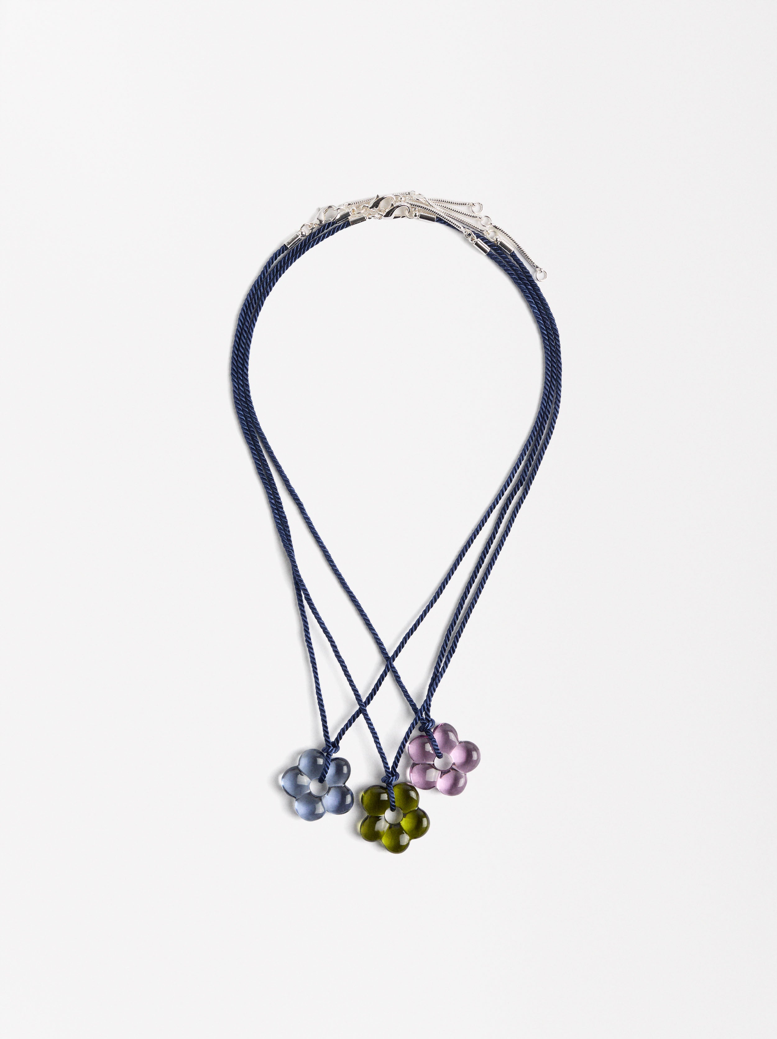 Set De Collares Flores Multicolor