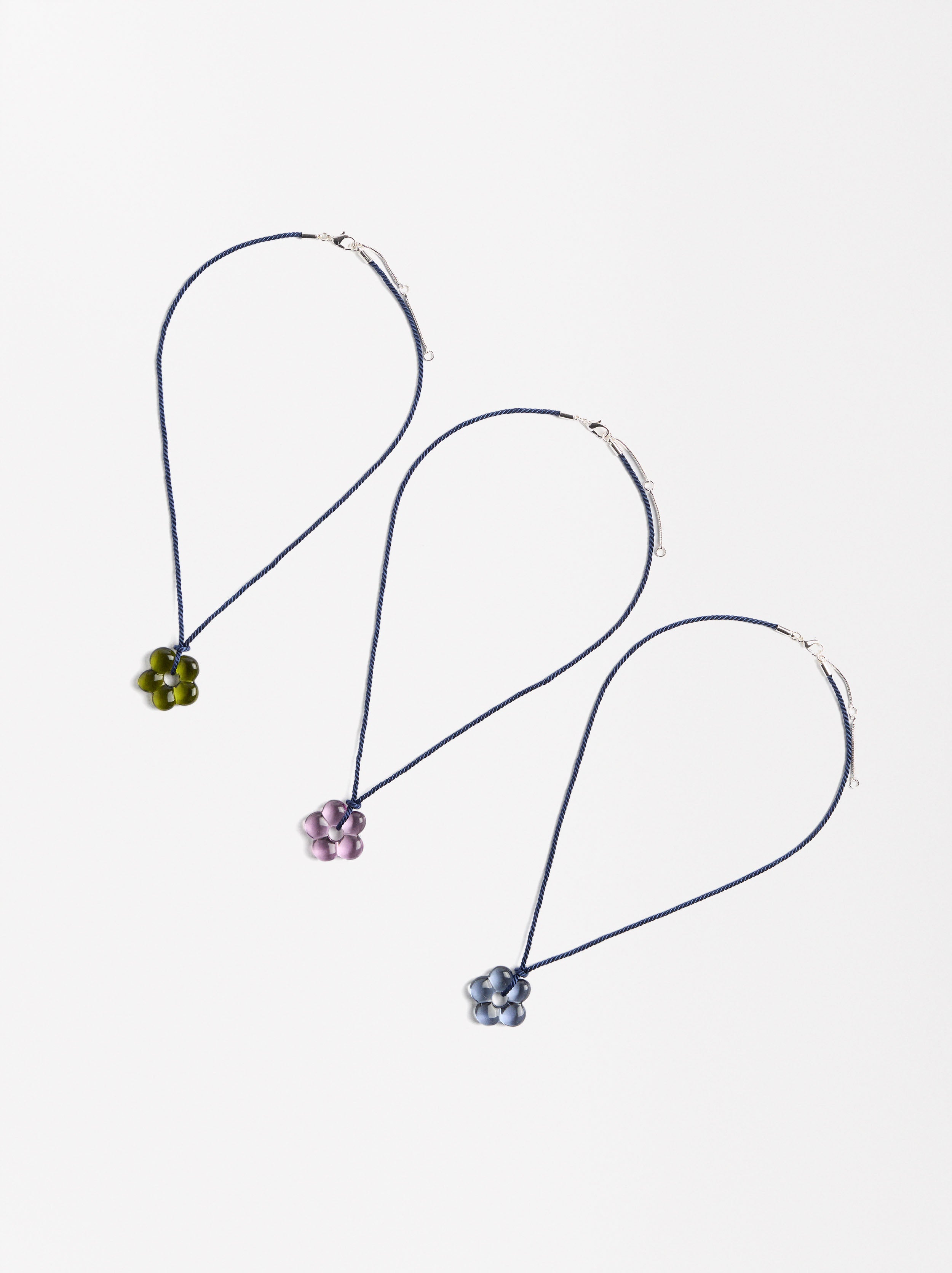 Set De Collares Flores Multicolor