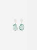 Aretes Cortos Con Efecto Piedra