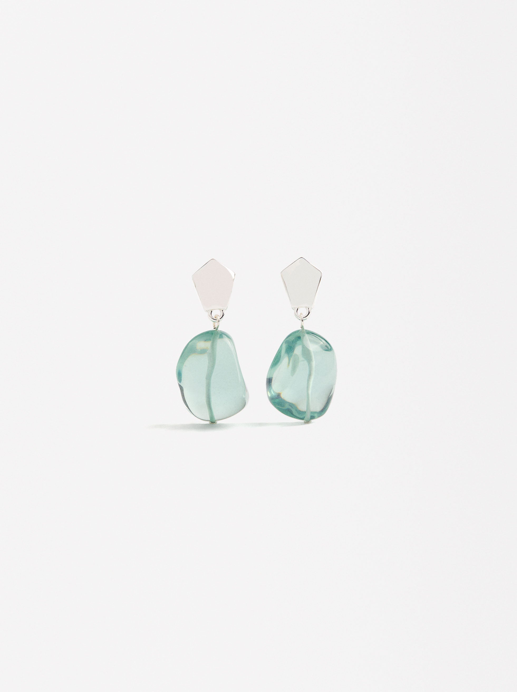 Aretes Cortos Con Efecto Piedra
