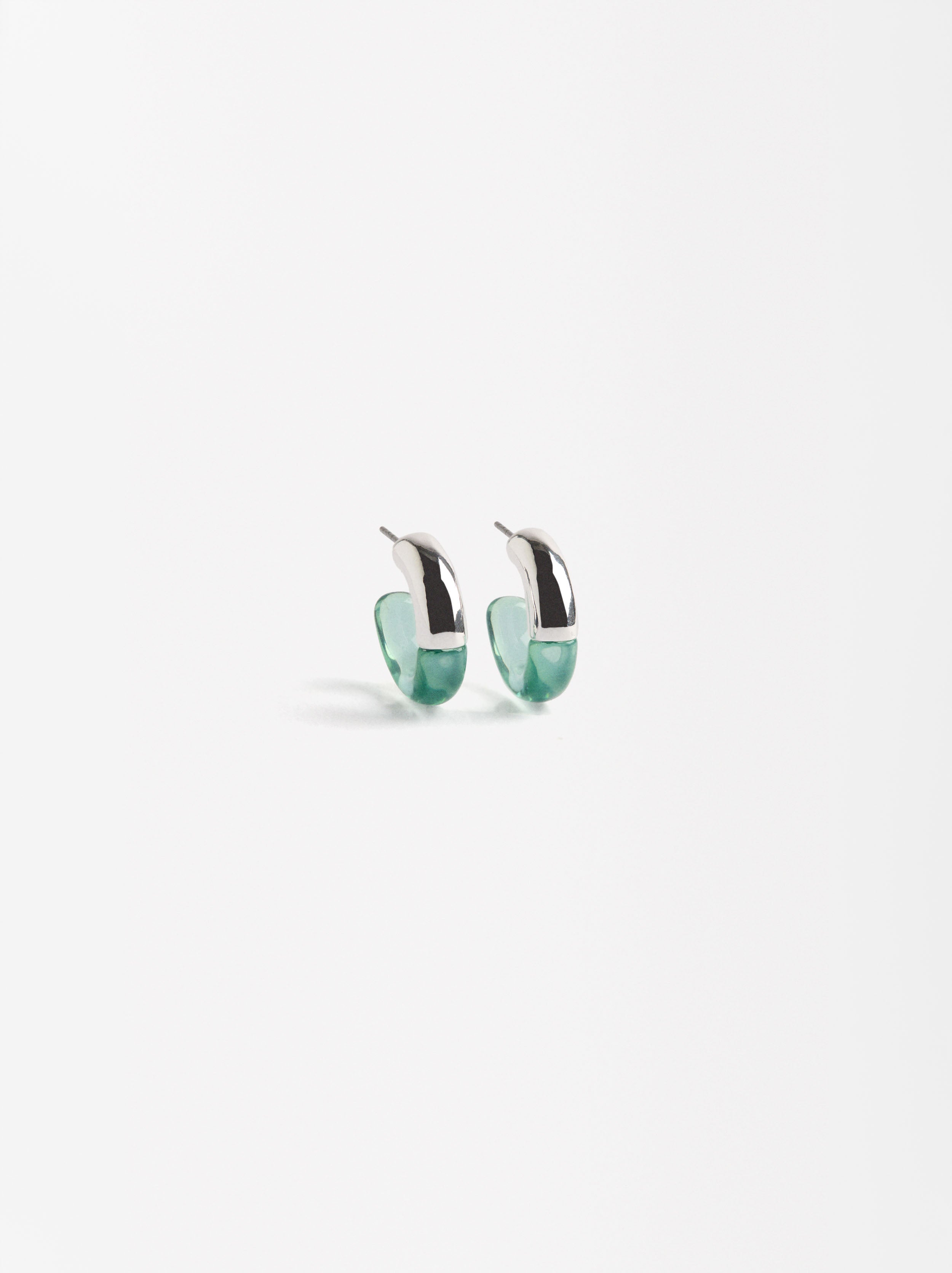 Aretes Abiertos Con Efecto Piedra