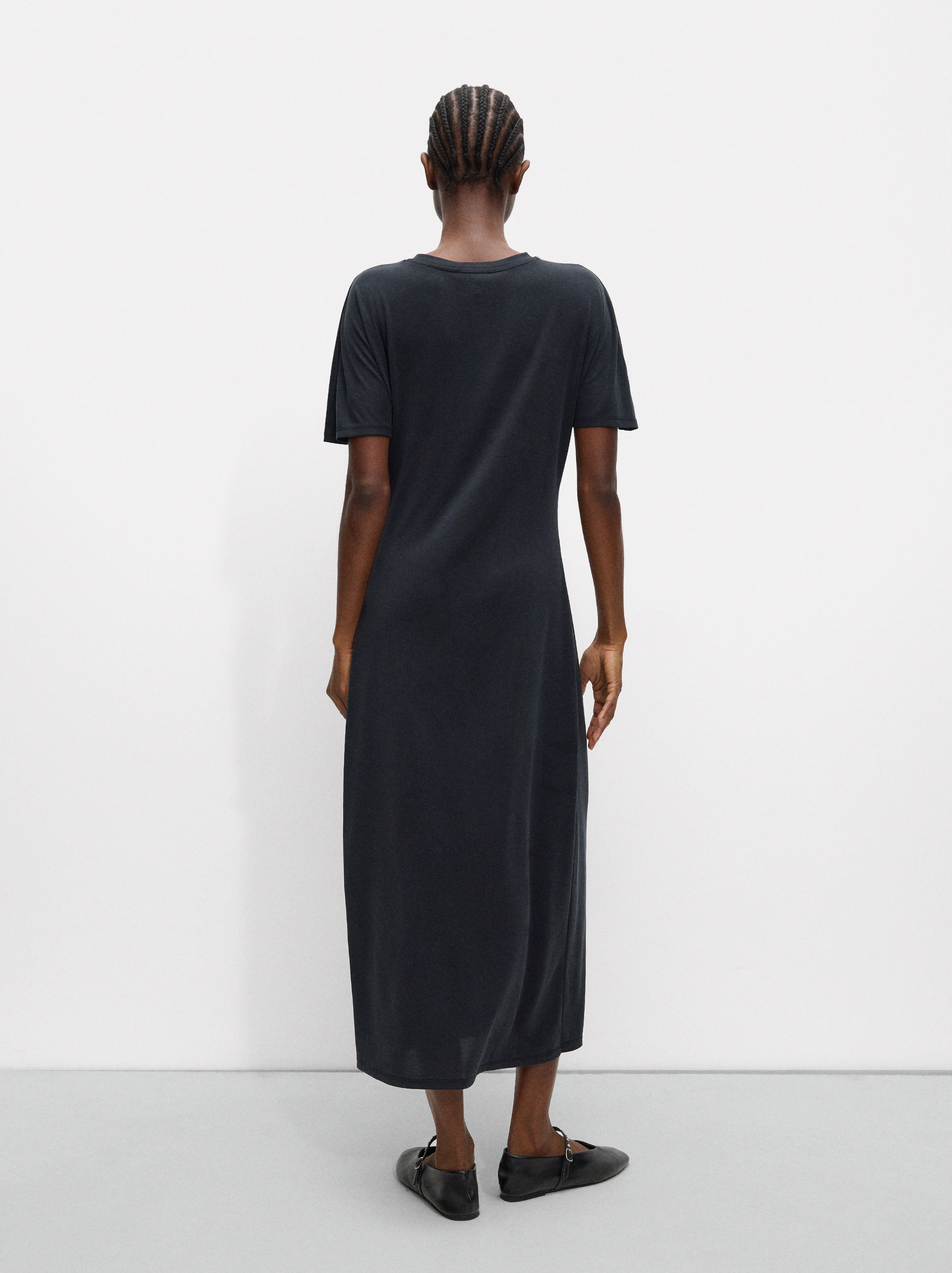 Vestido Largo Con Detalle Metalizado