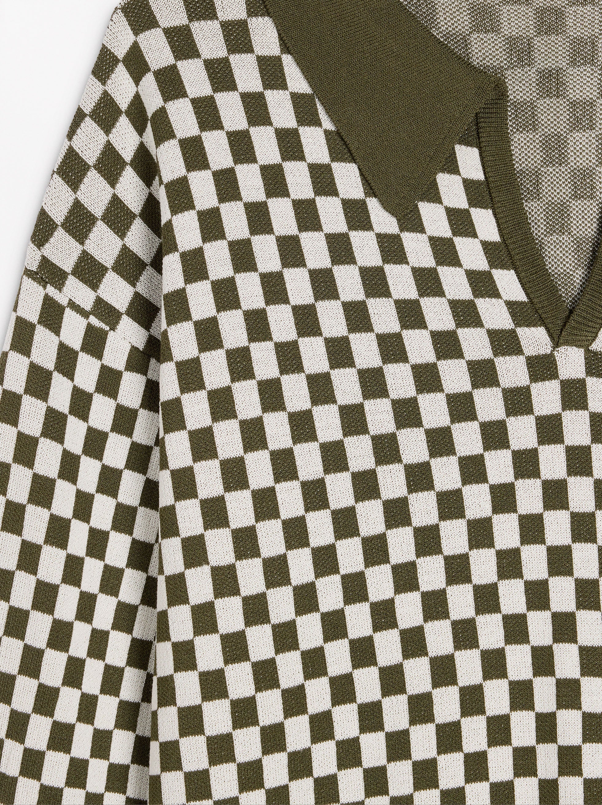 Suéter De Punto Jacquard Cuello Polo