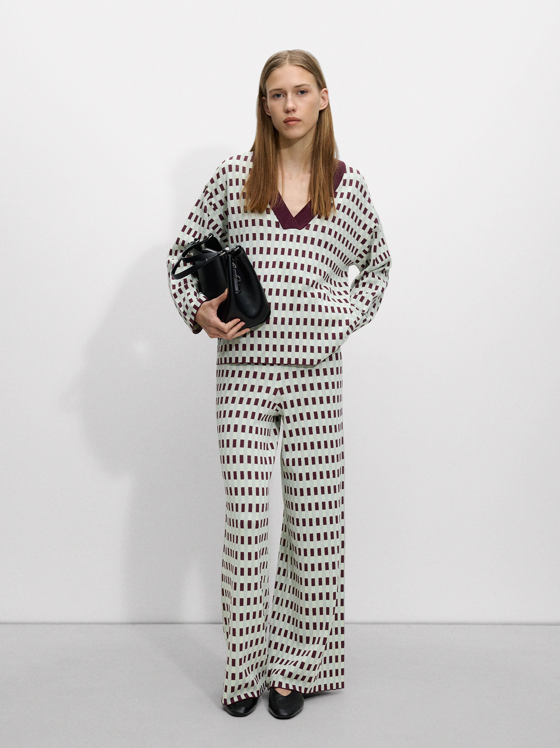 Pantalón De Punto Jacquard