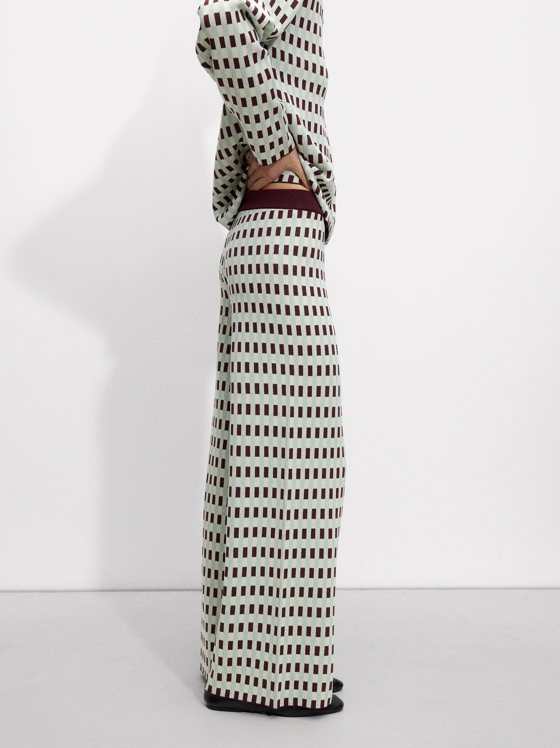 Pantalón De Punto Jacquard