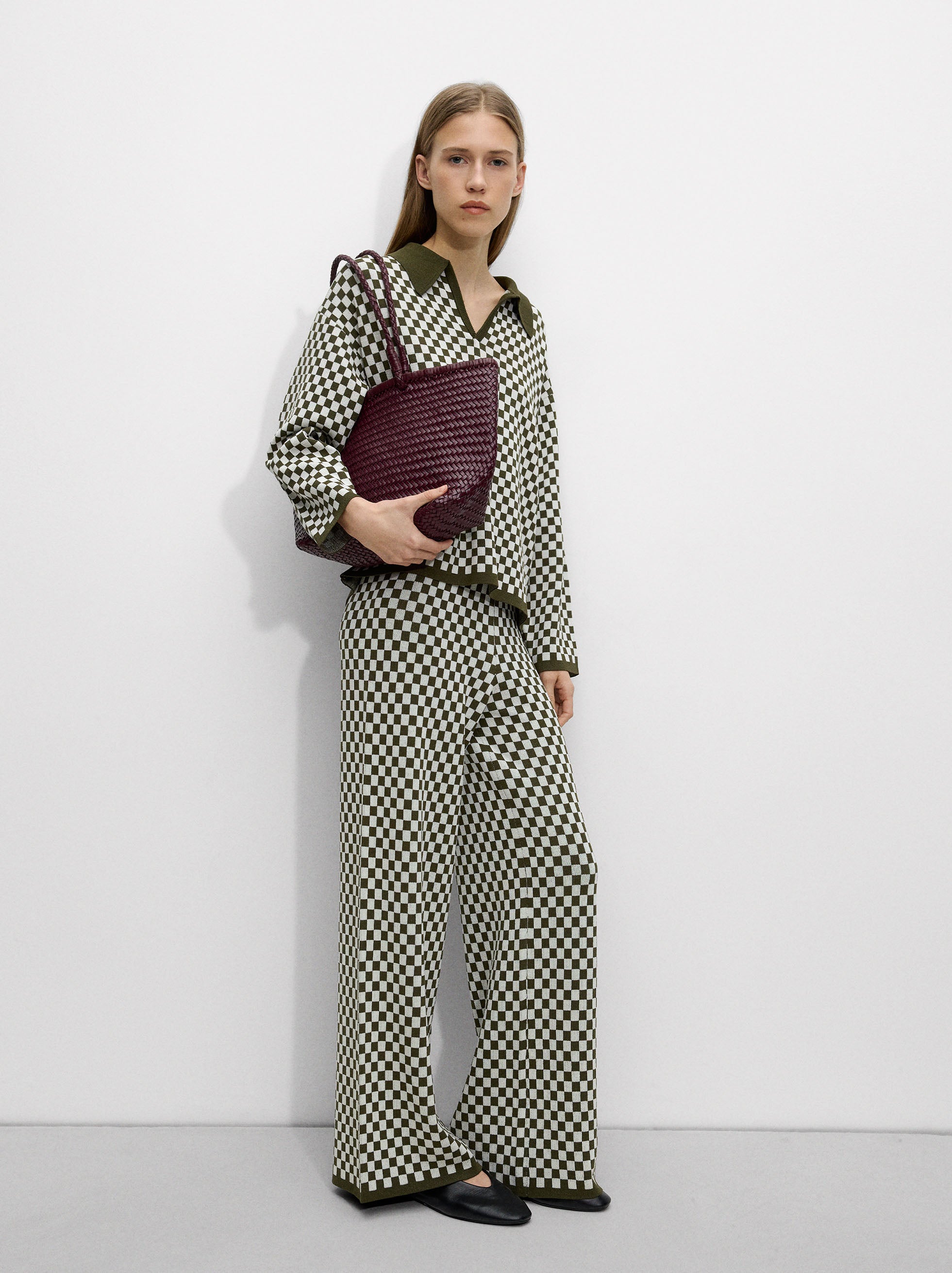 Pantalón De Punto Jacquard