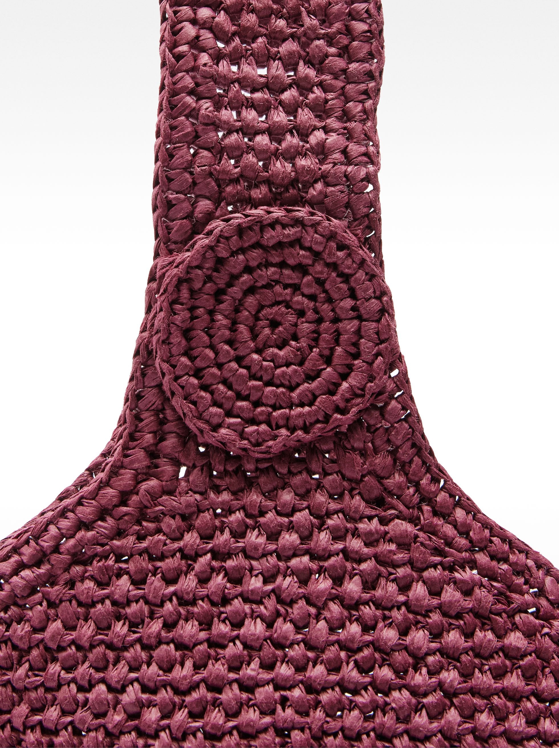 Bolso De Hombro Efecto Rafia Con Detalle Lateral