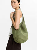 Bolso De Hombro Efecto Rafia Con Detalle Lateral