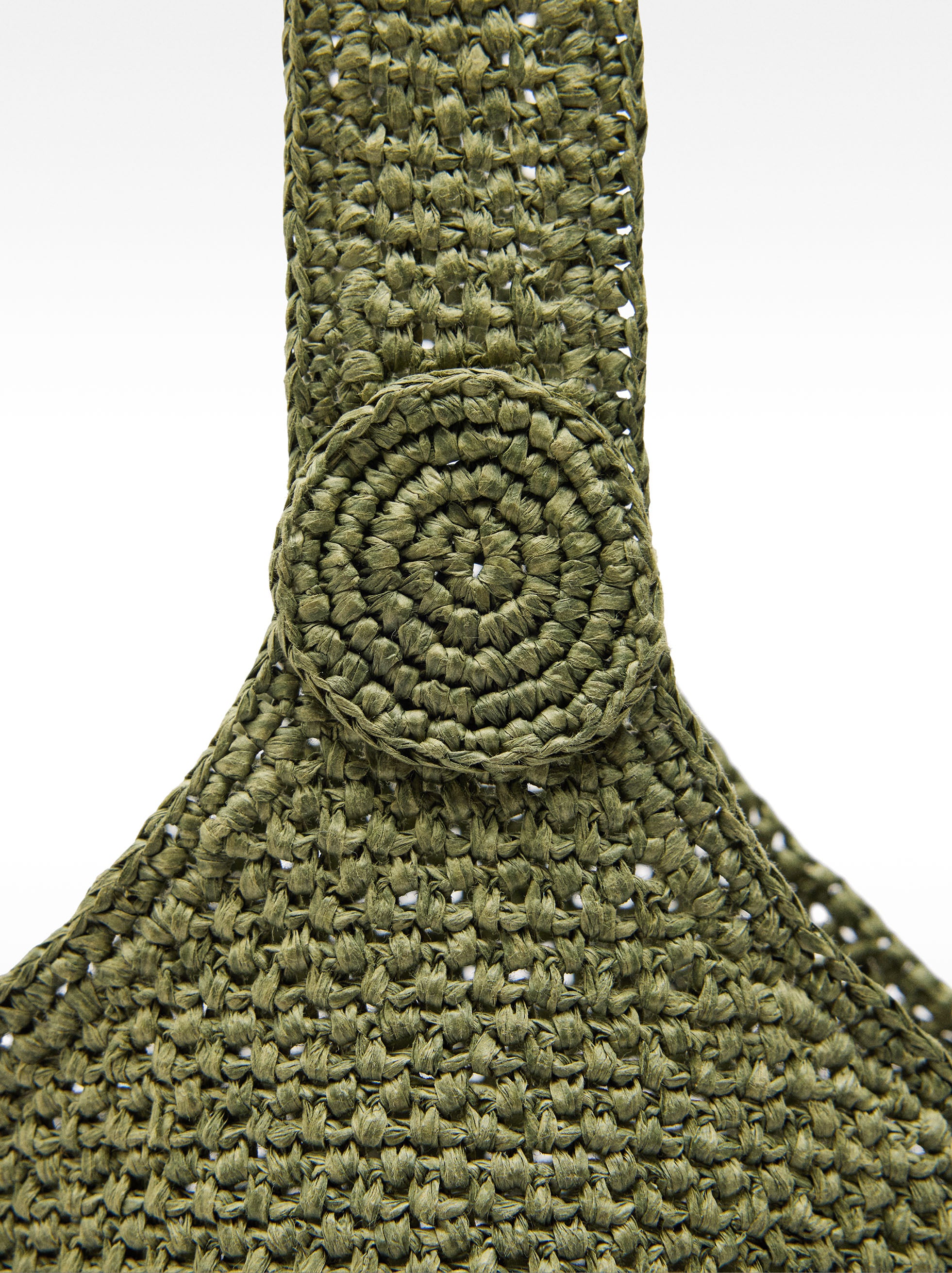 Bolso De Hombro Efecto Rafia Con Detalle Lateral