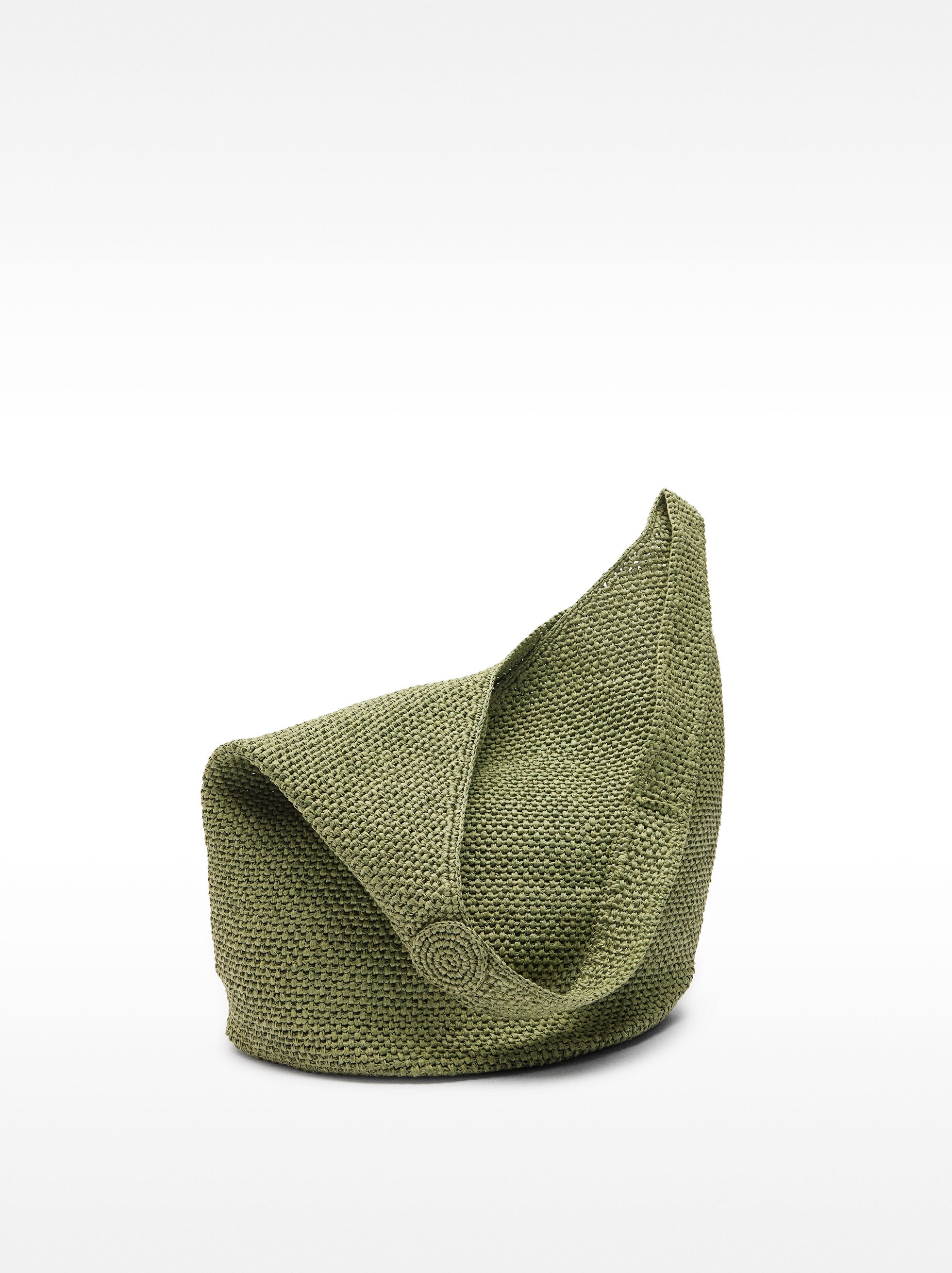 Bolso De Hombro Efecto Rafia Con Detalle Lateral