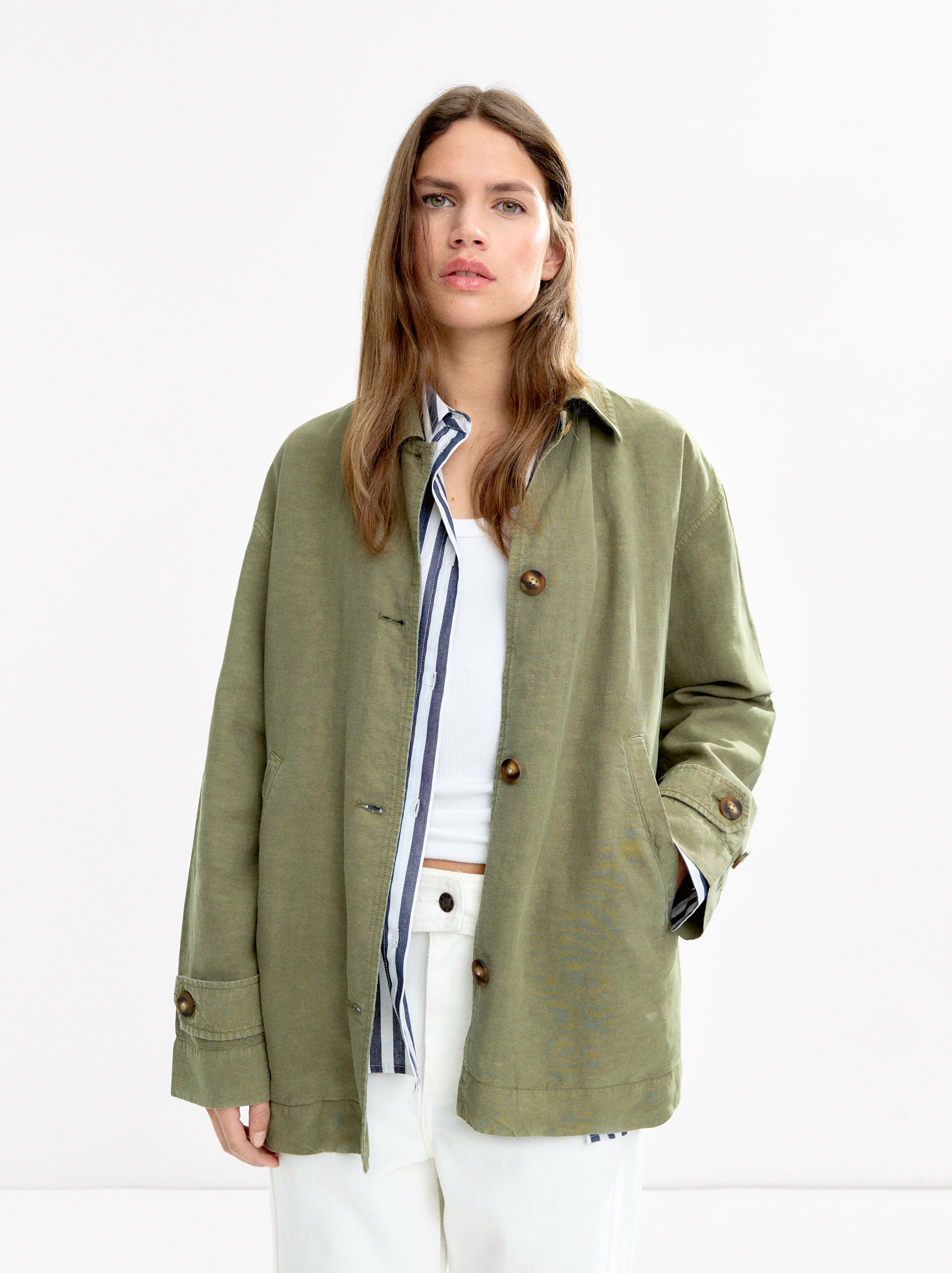 Chaqueta Con Lino - Lyocell