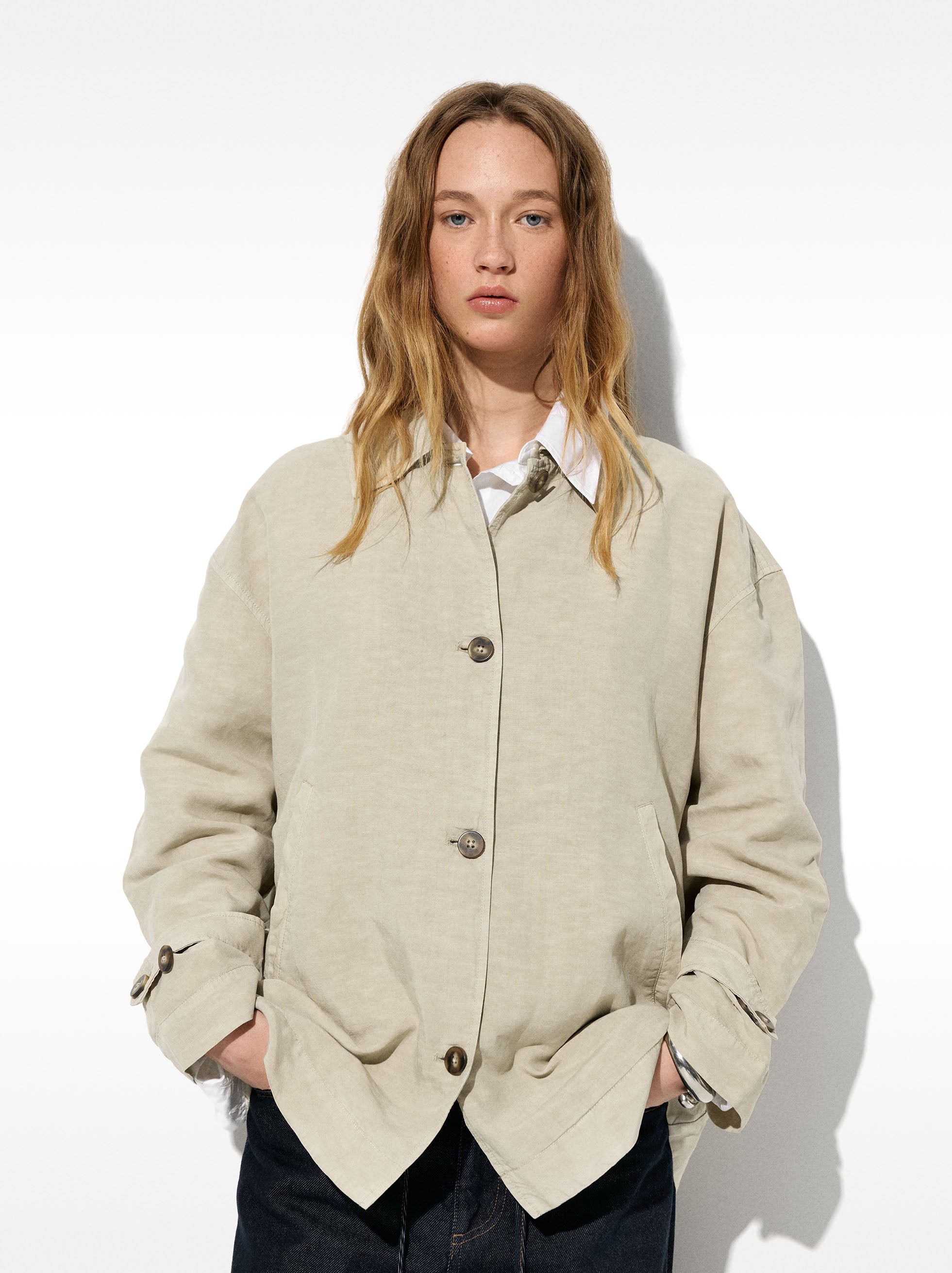 Chaqueta Con Lino - Lyocell