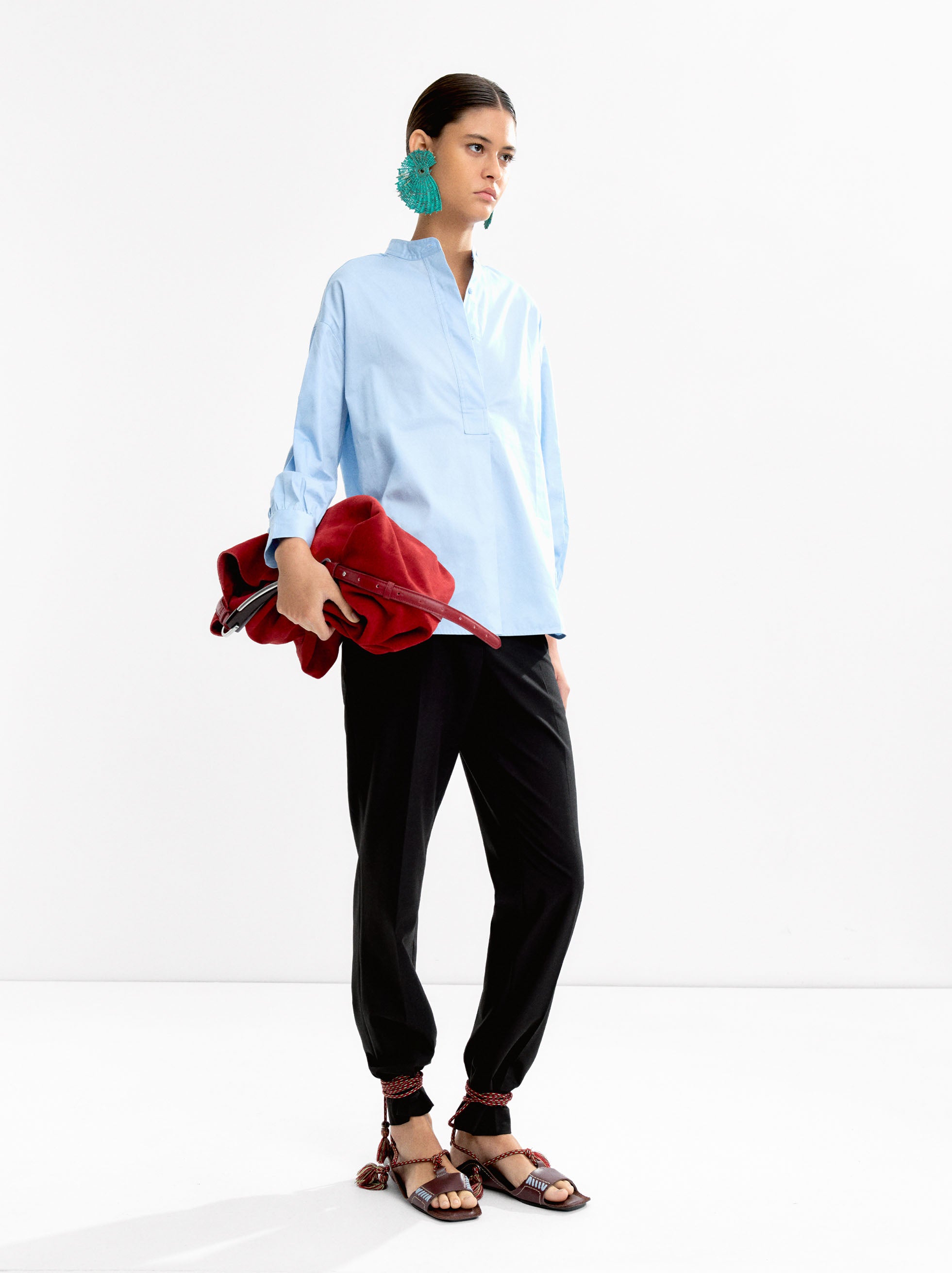 Camisa 100% Algodón Cuello Mao