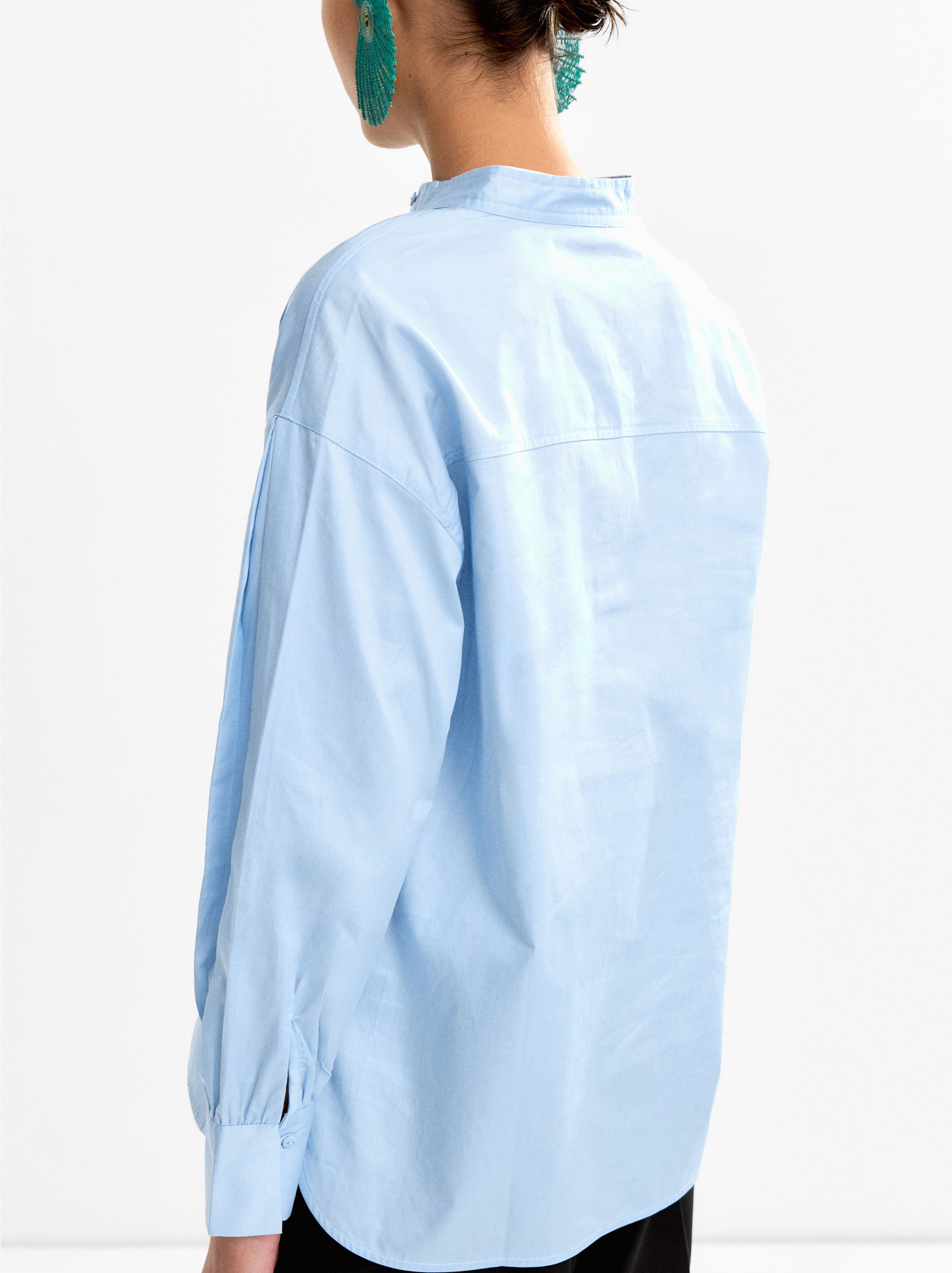 Camisa 100% Algodón Cuello Mao