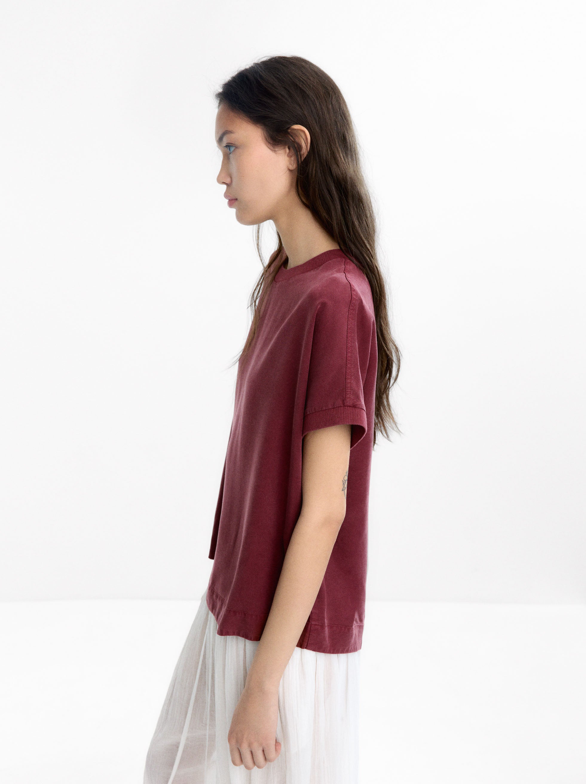 Camiseta Con Detalles Acanalados