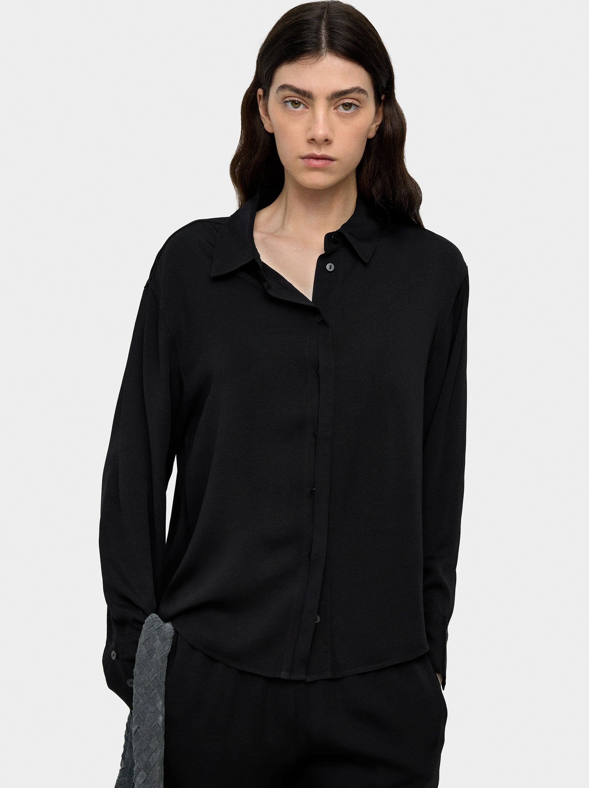 Camisa Fluida De Manga Larga