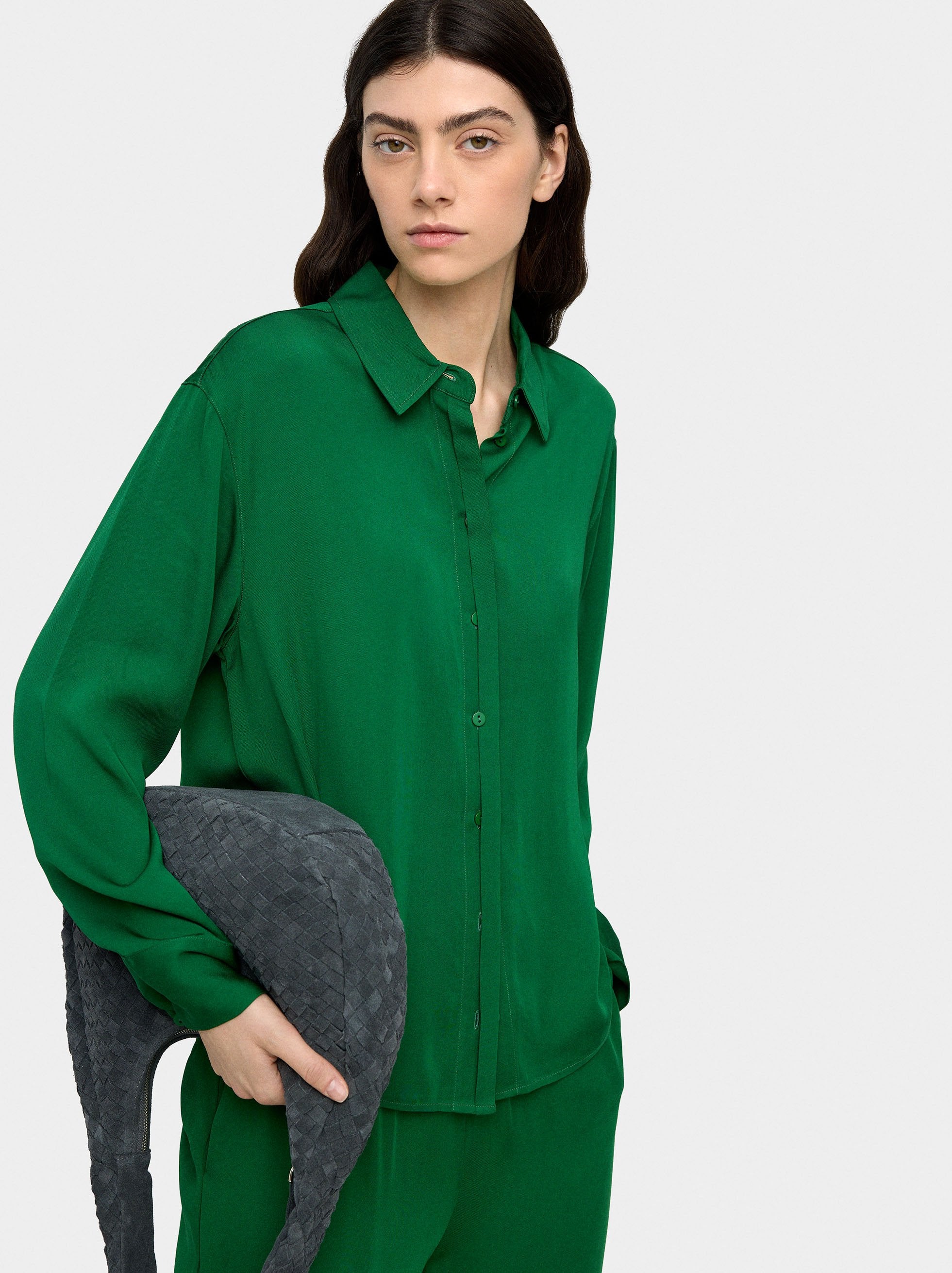 Camisa Fluida De Manga Larga