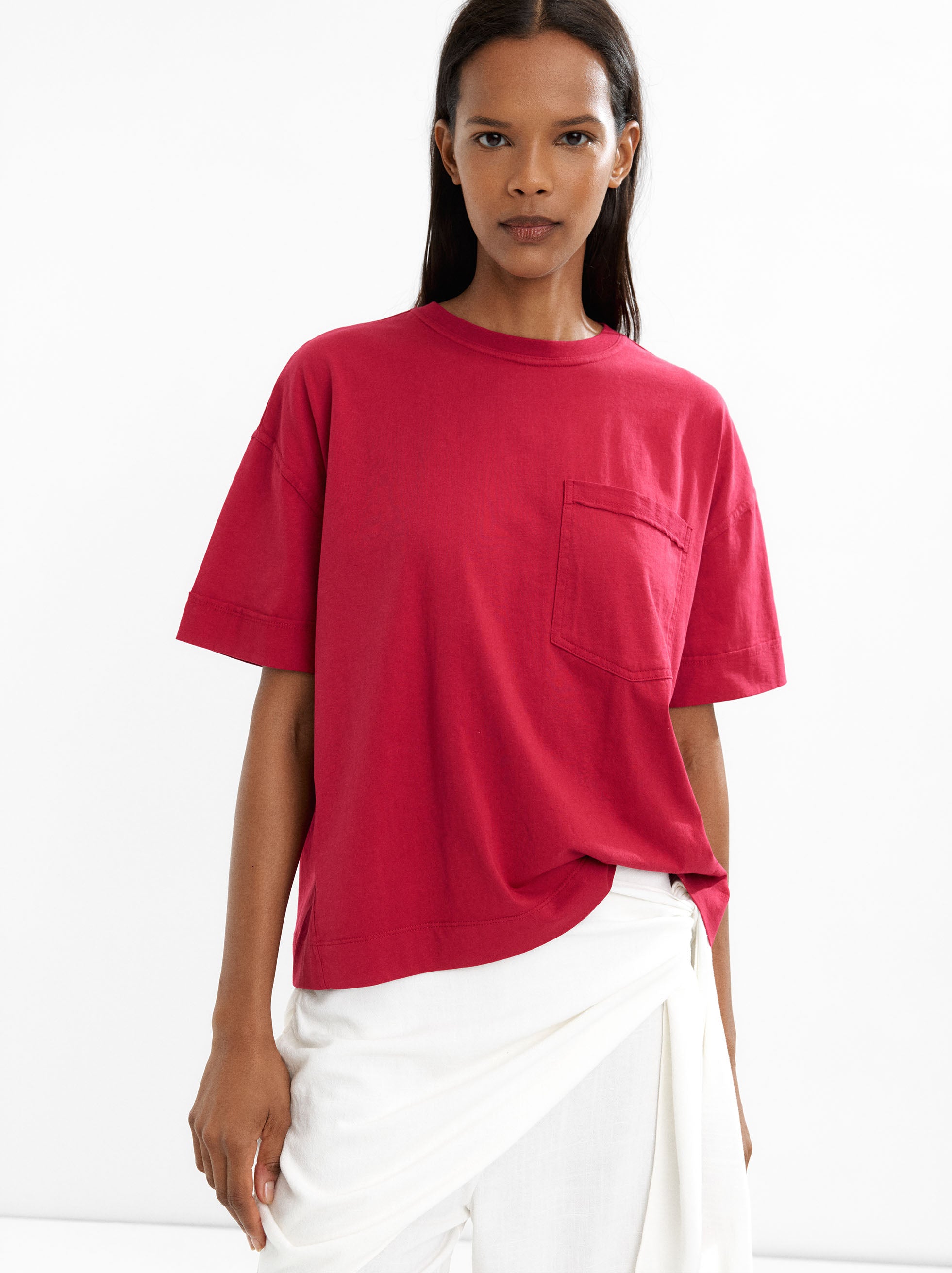 Camiseta Algodón Con Bolsillo