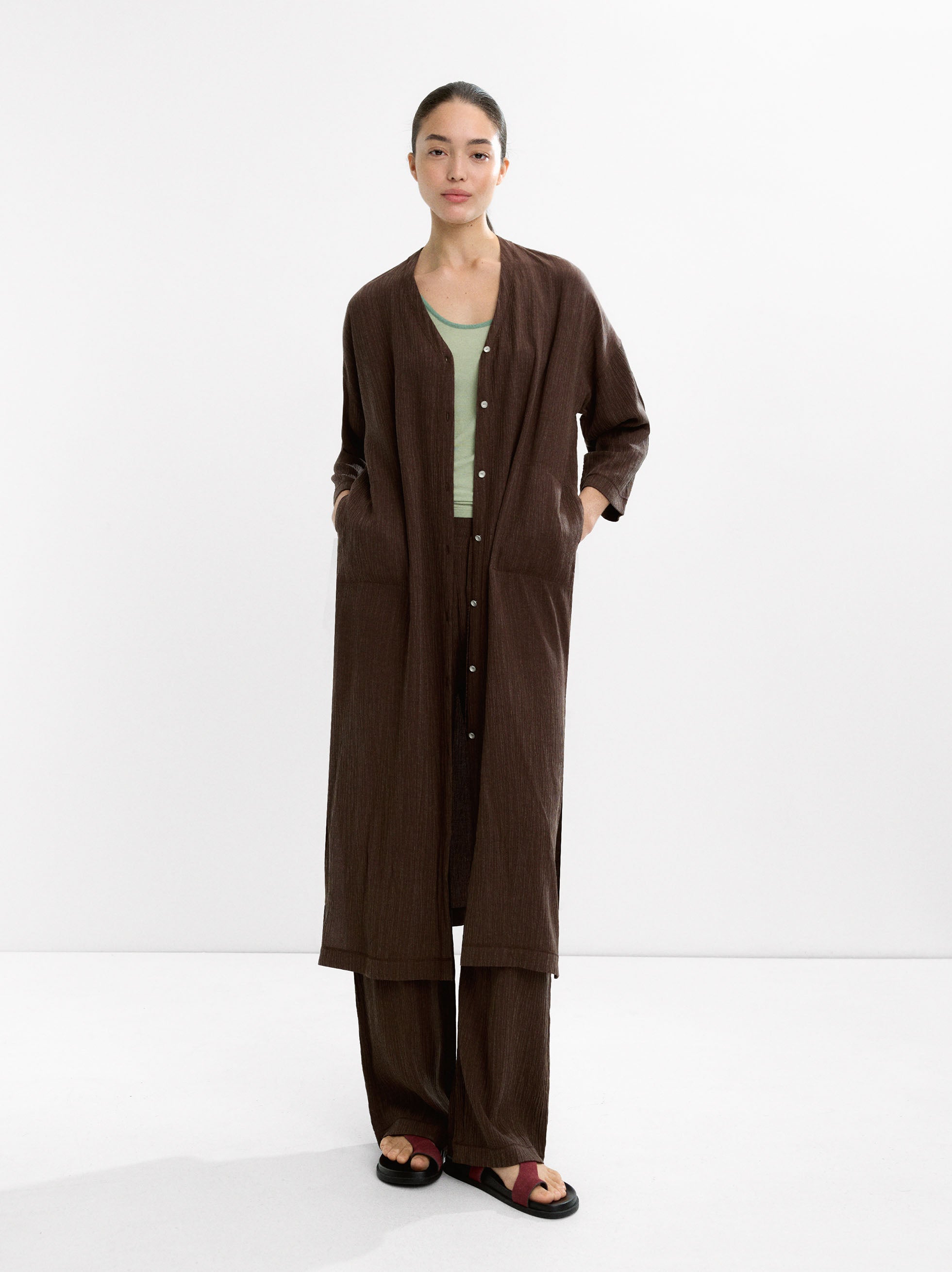 Vestido Fluido Con Efecto Arrugado