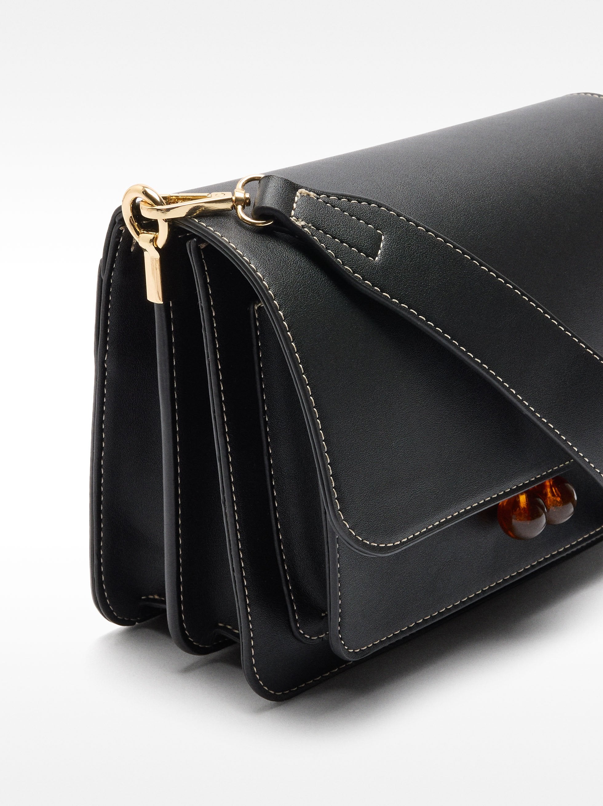 Cartera Bandolera Con Cierre De Solapa