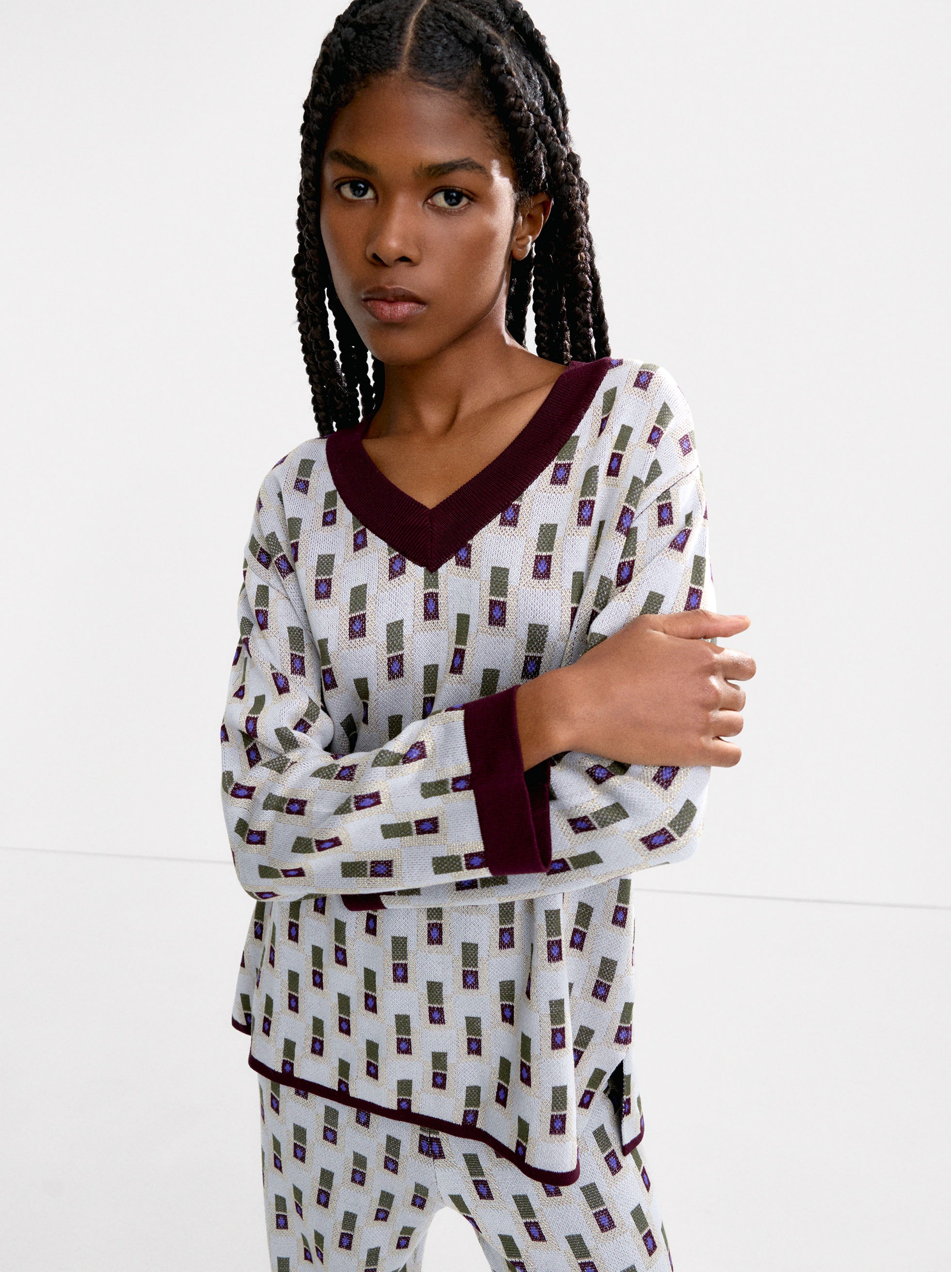 Chompa De Punto Jacquard