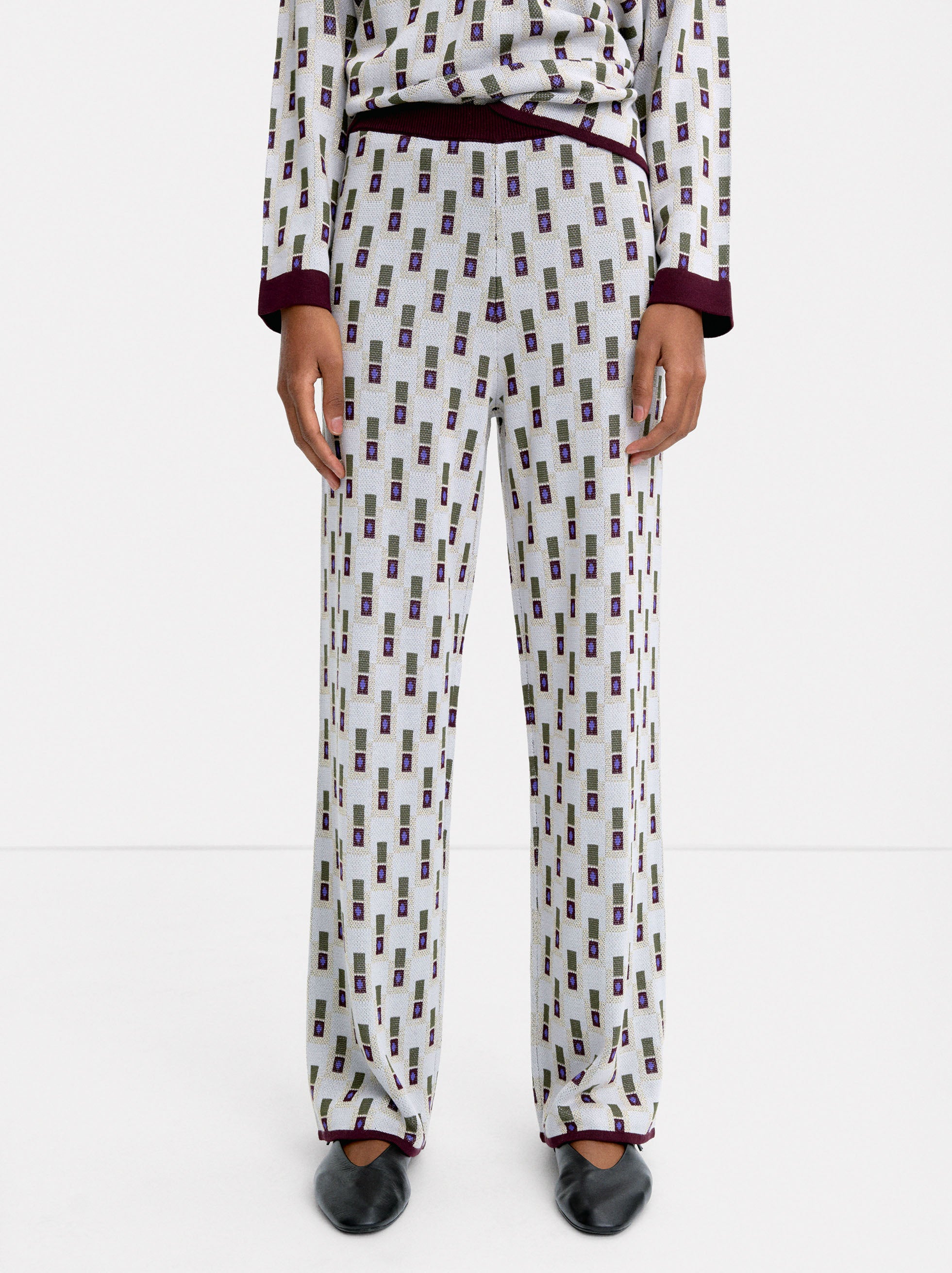 Pantalón De Punto Jacquard