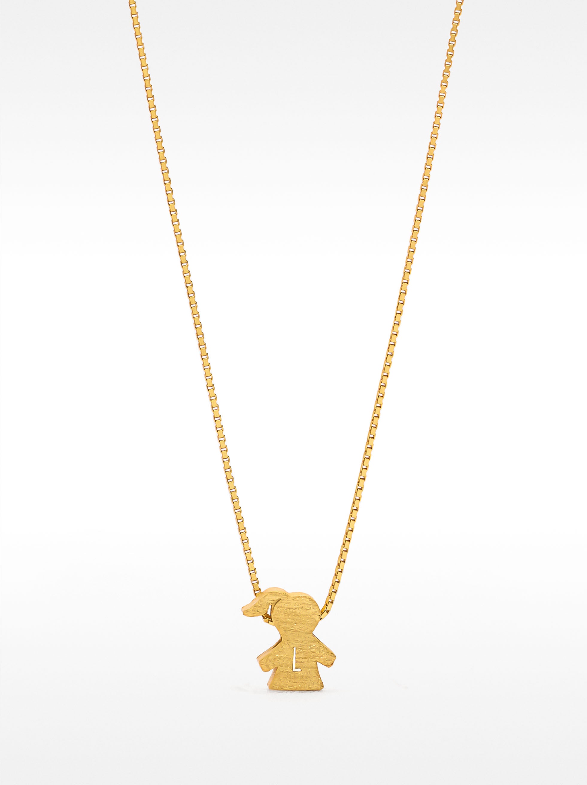 Collar Corto Con Charm Niña - Plata De Ley 925