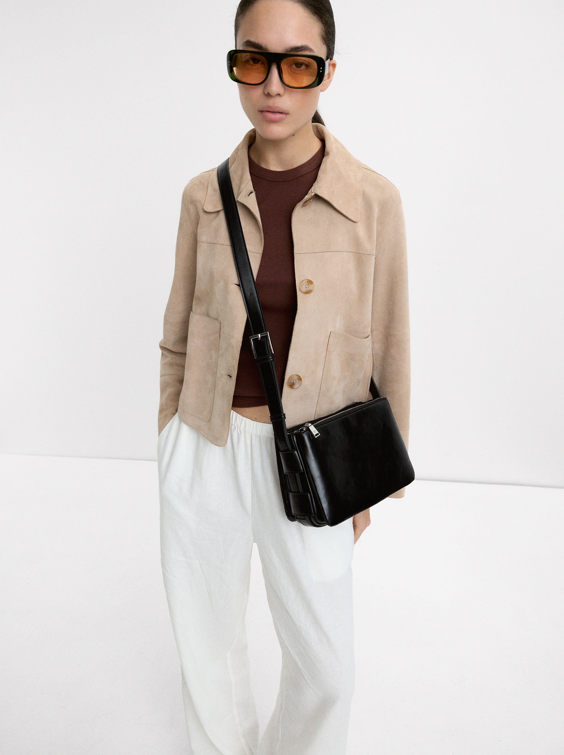 Bolso Bandolera Con Bolsillos Exteriores