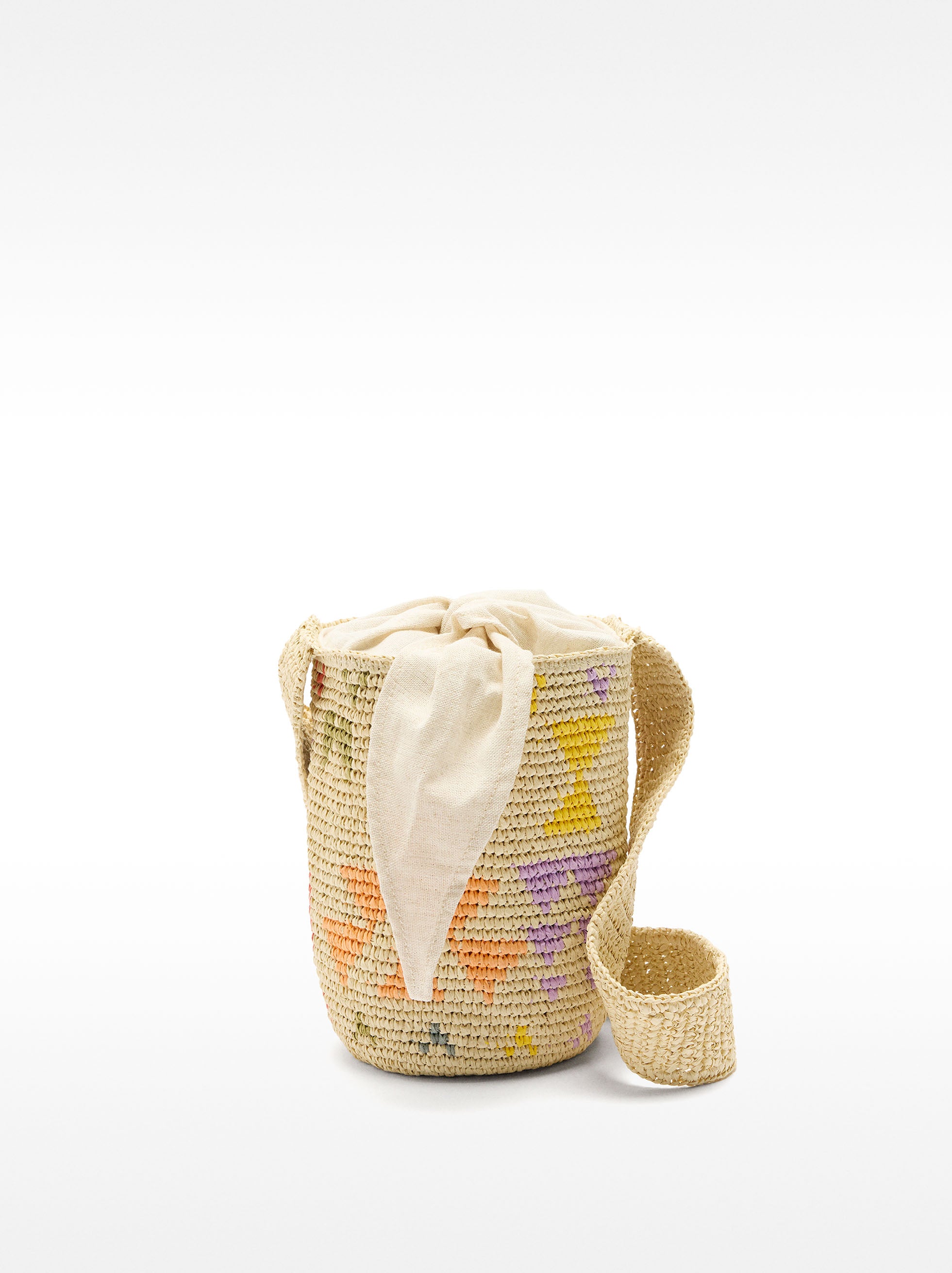 Bolso Bombonera Estampado Efecto Rafia