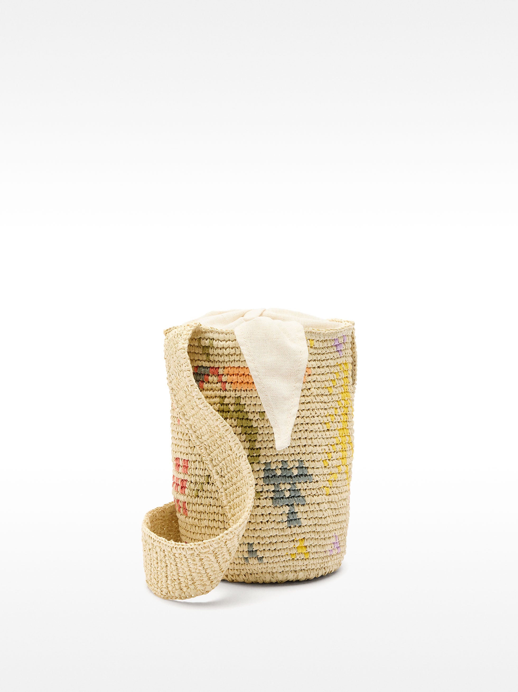 Bolso Bombonera Estampado Efecto Rafia