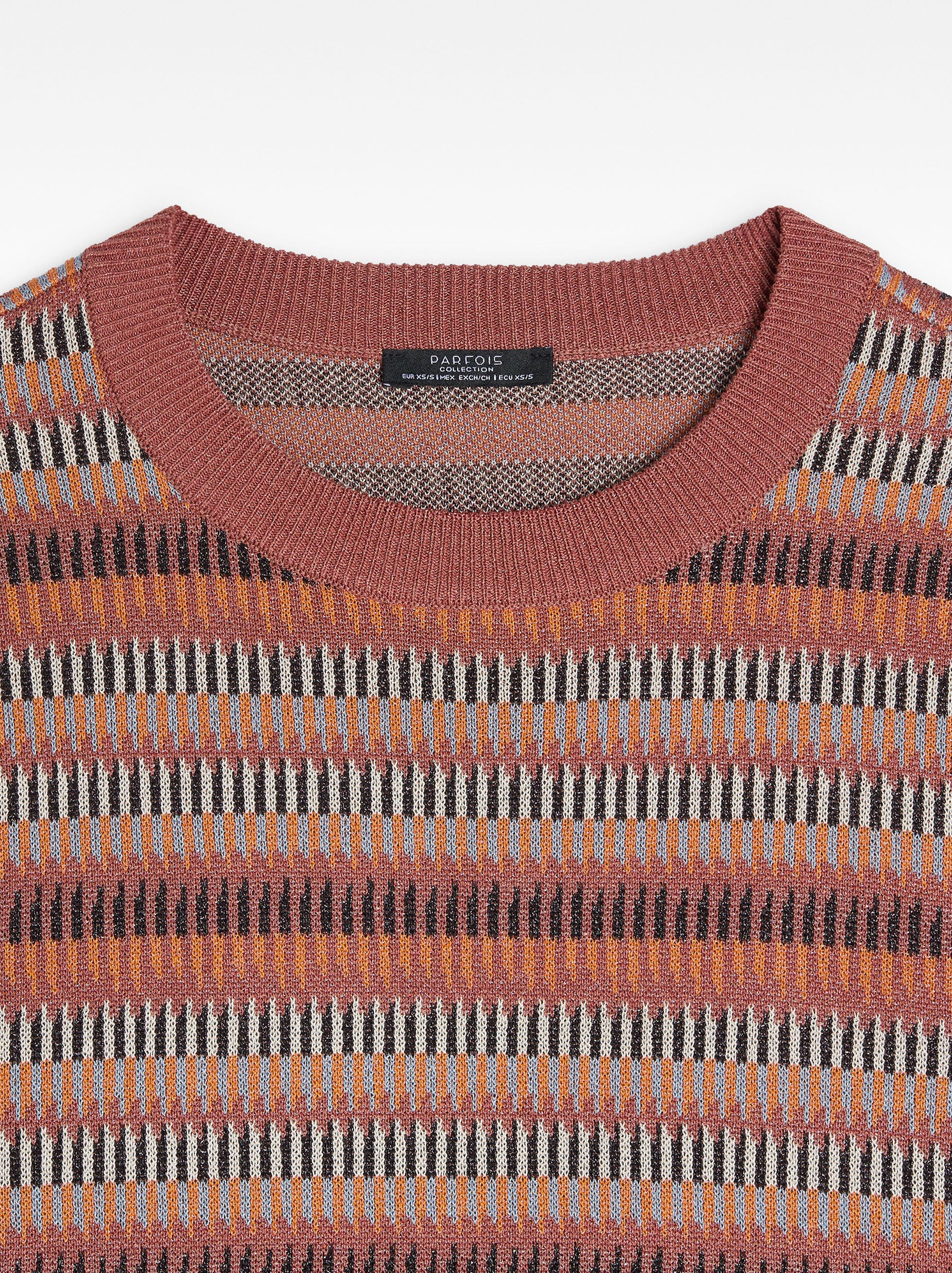 Chompa De Punto Jacquard A Rayas