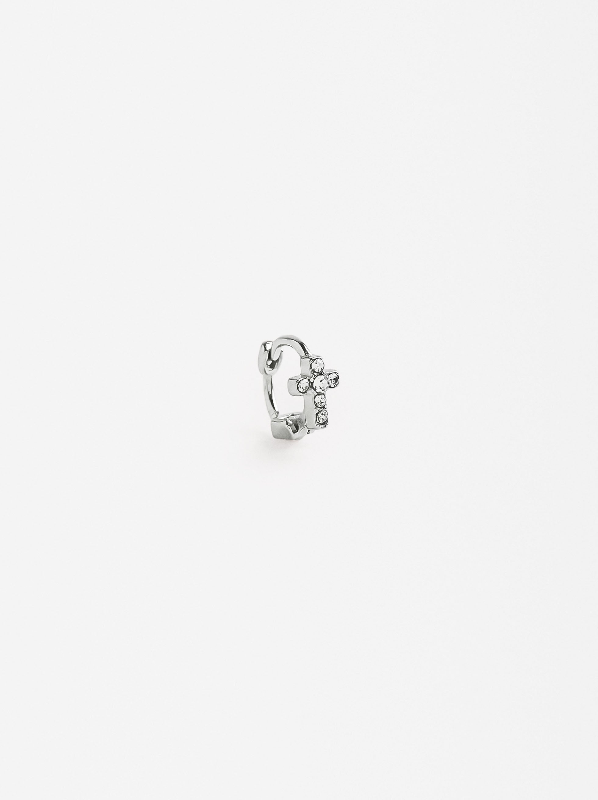Piercing Cruz Con Circonitas - Acero Inoxidable
