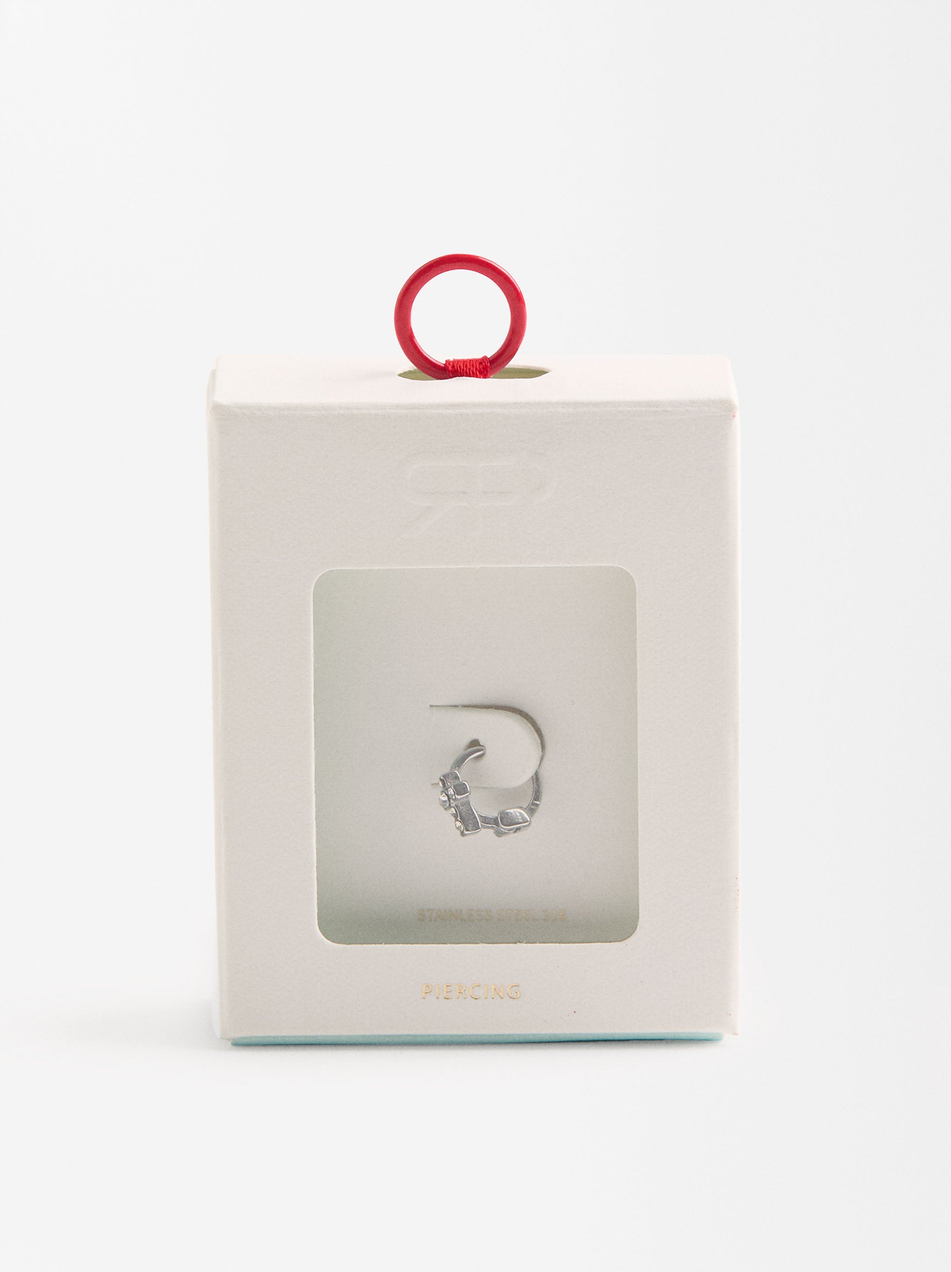 Piercing Cruz Con Circonitas - Acero Inoxidable