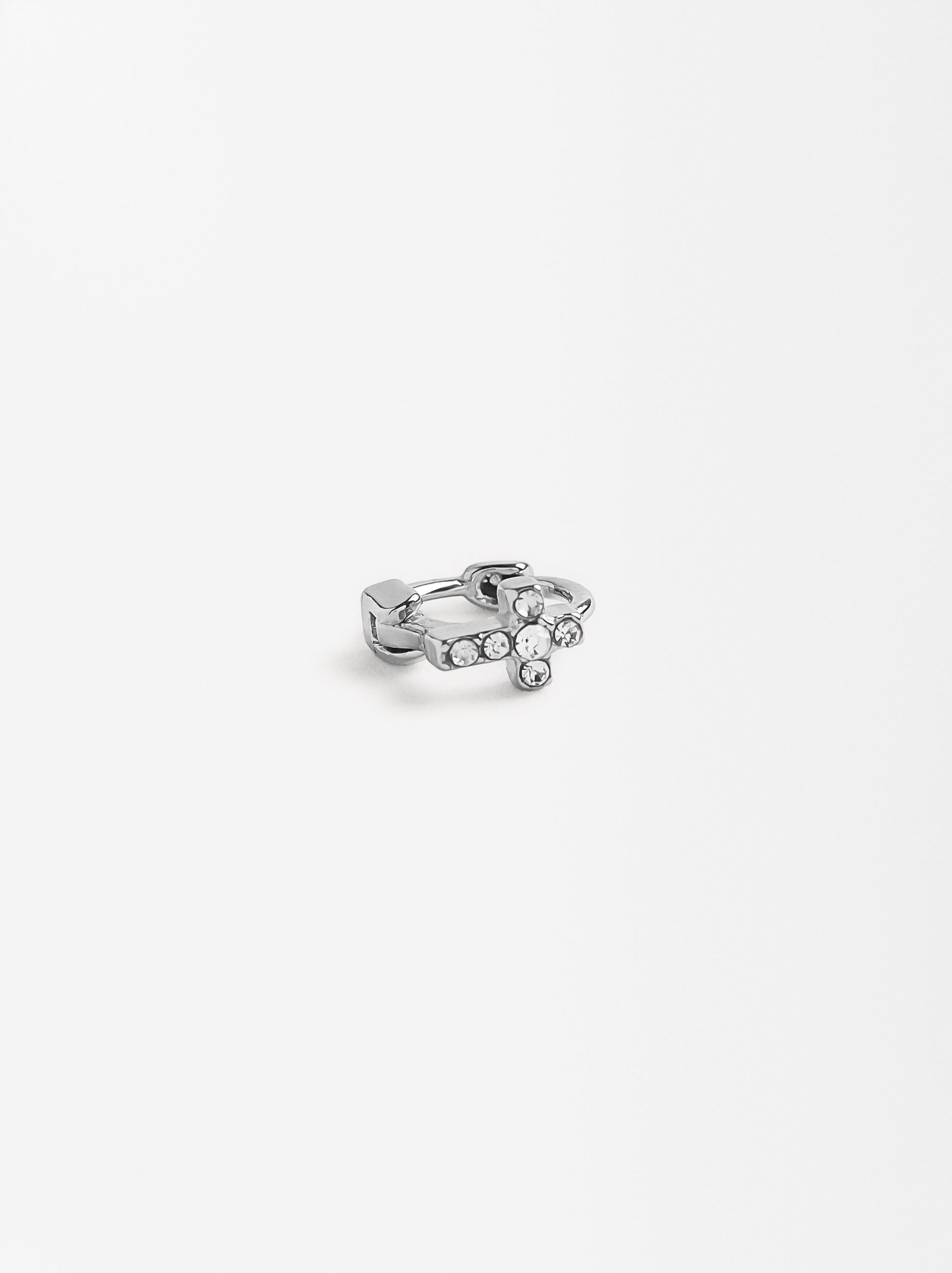 Piercing Cruz Con Circonitas - Acero Inoxidable