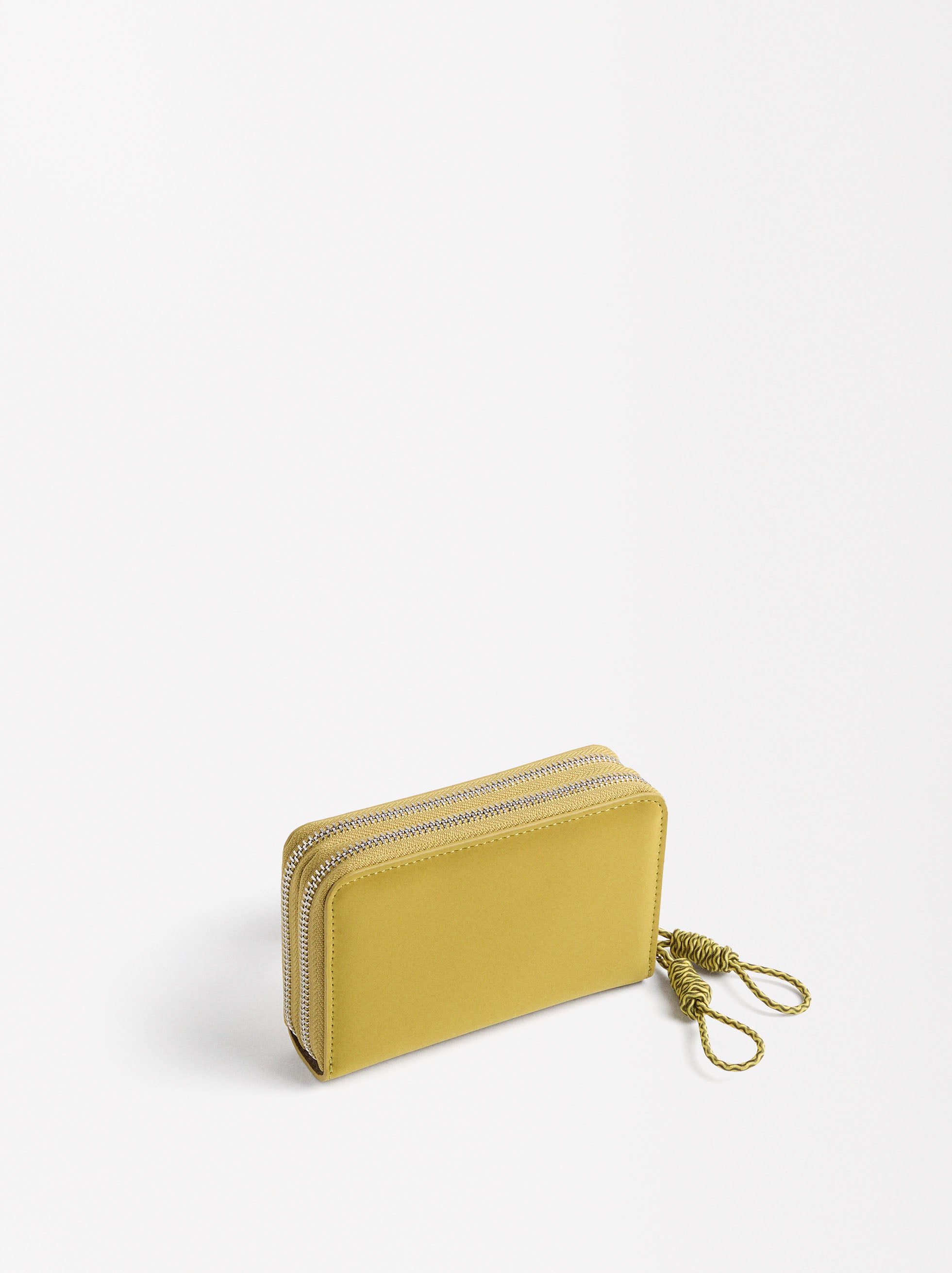 Billetera Con Textura Suave Y Cierre Doble