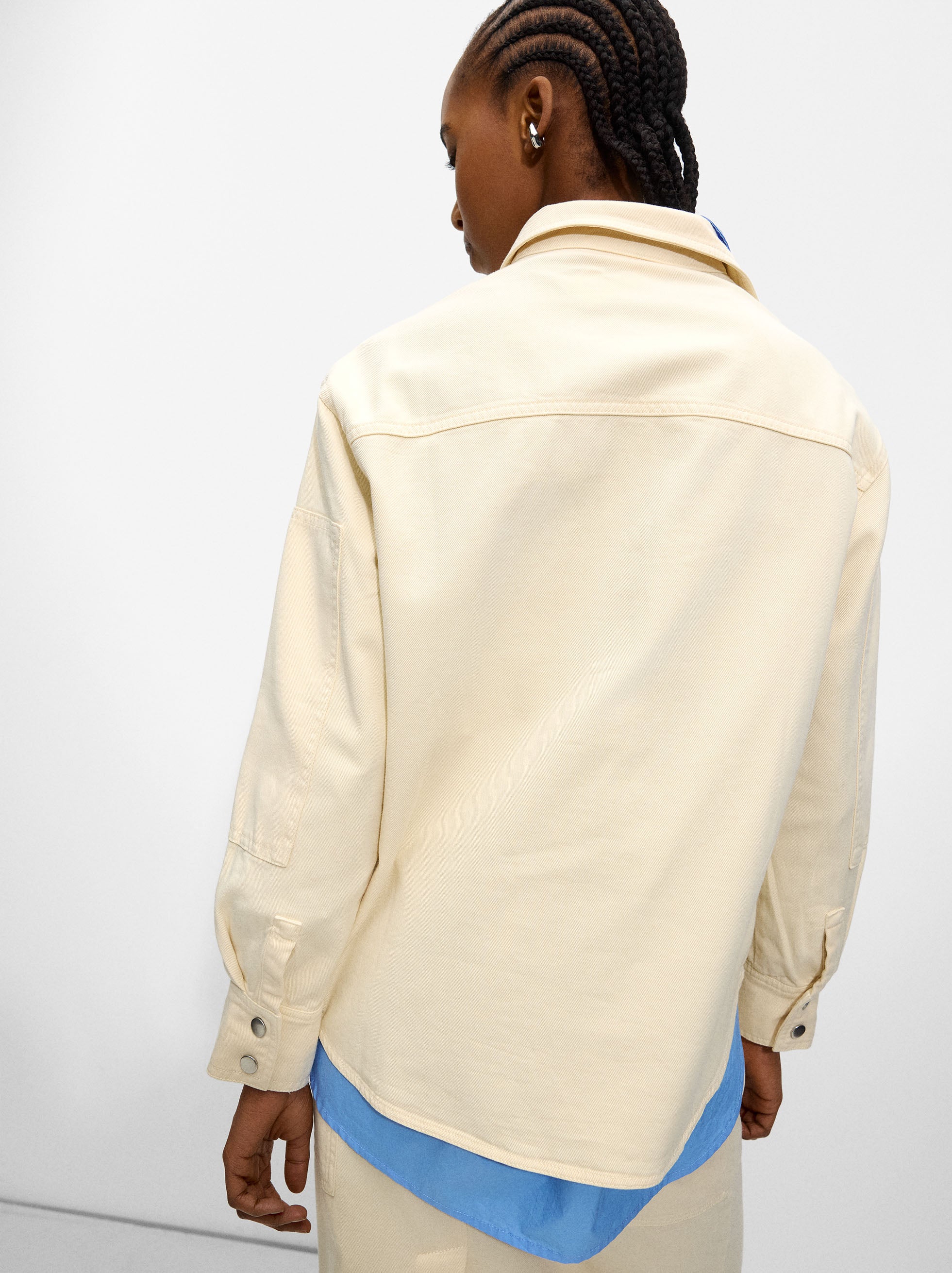 Camisa Denim De Manga Larga