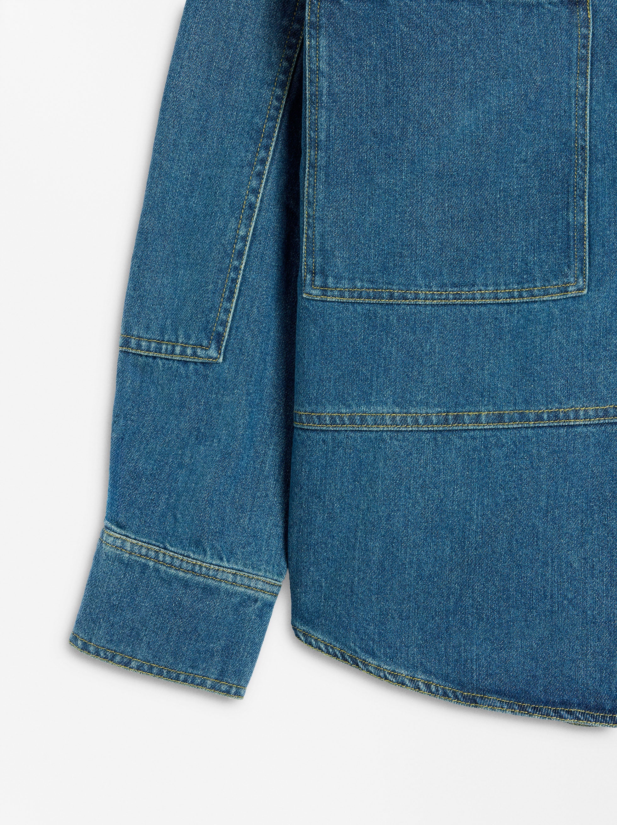 Camisa Denim De Manga Larga