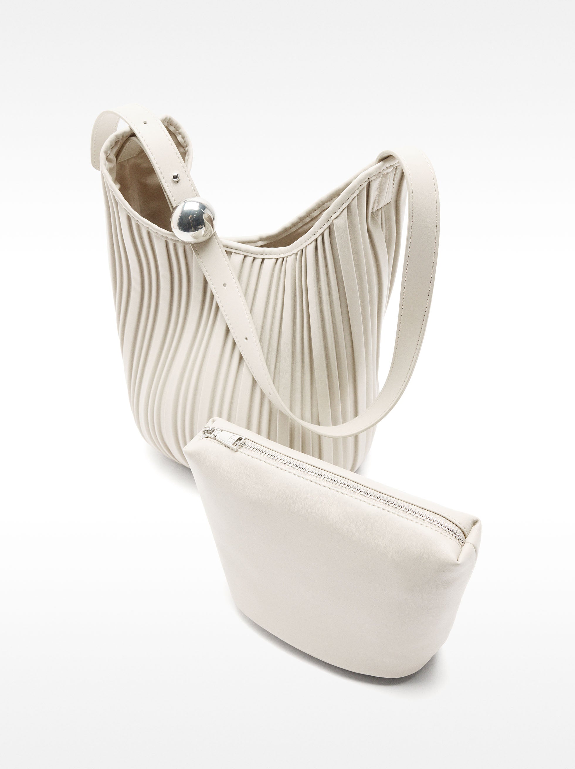 Bolso De Hombro Plisado Con Bolsa Extraíble