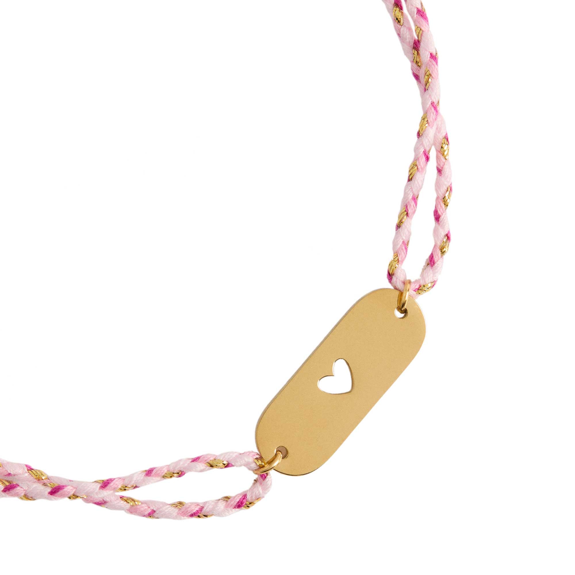 Pulsera Ajustable Placa Corazón - Acero Inoxidable