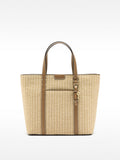 Cartera Tote Efecto Rafia A Rayas