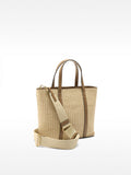 Cartera Tote Efecto Rafia A Rayas