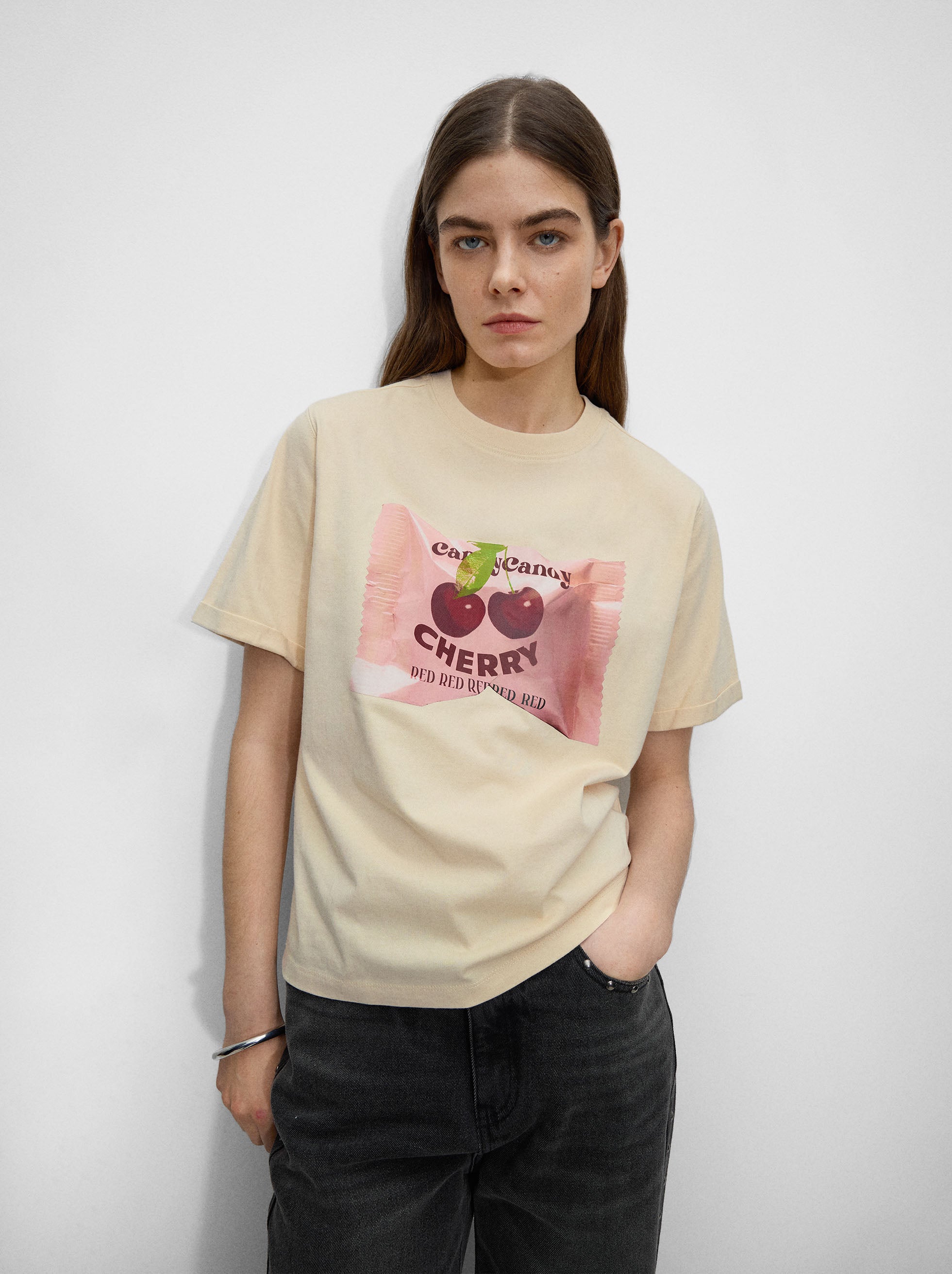 Camiseta Estampado Cerezas