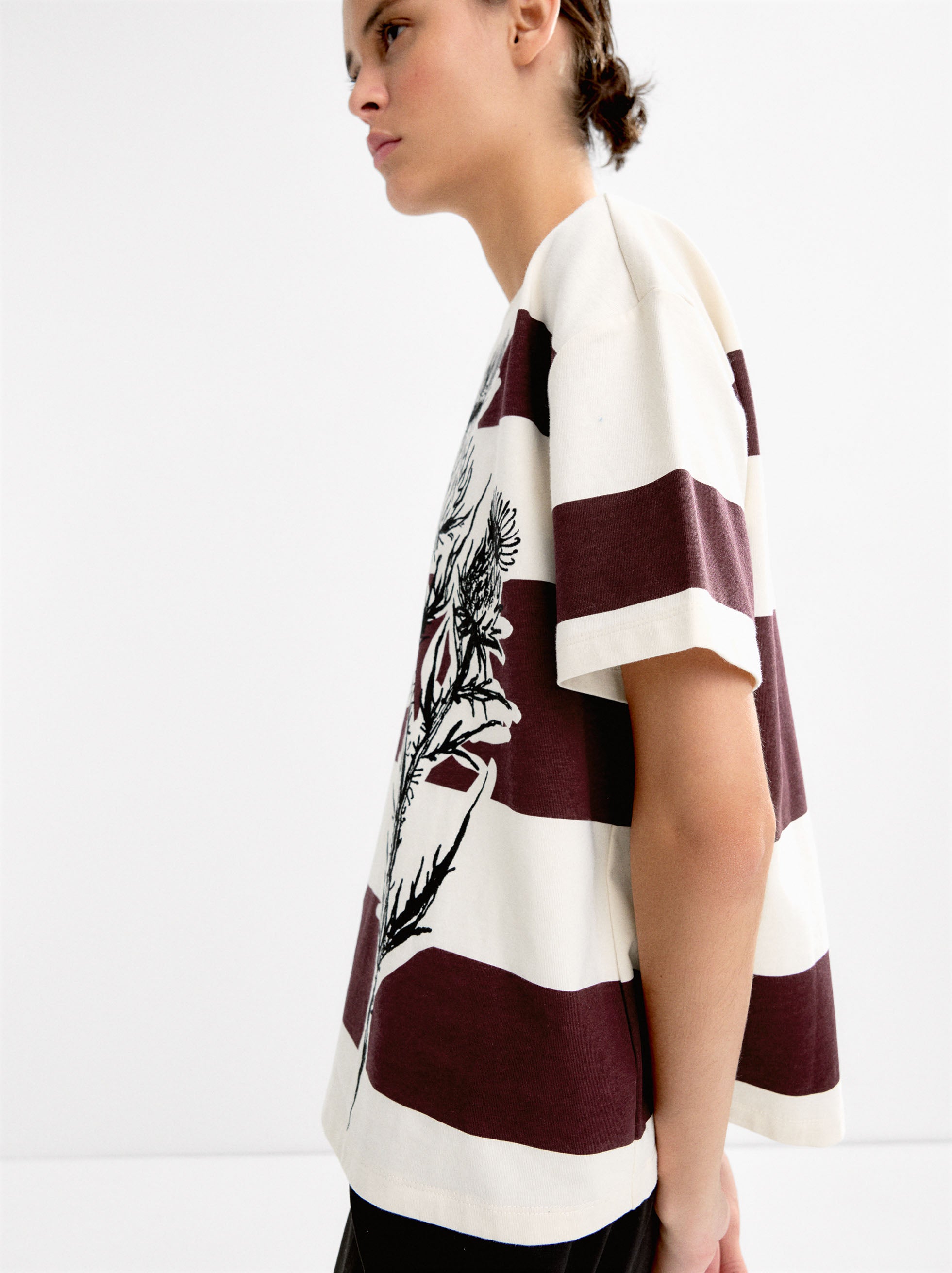 Camiseta De Algodón A Rayas