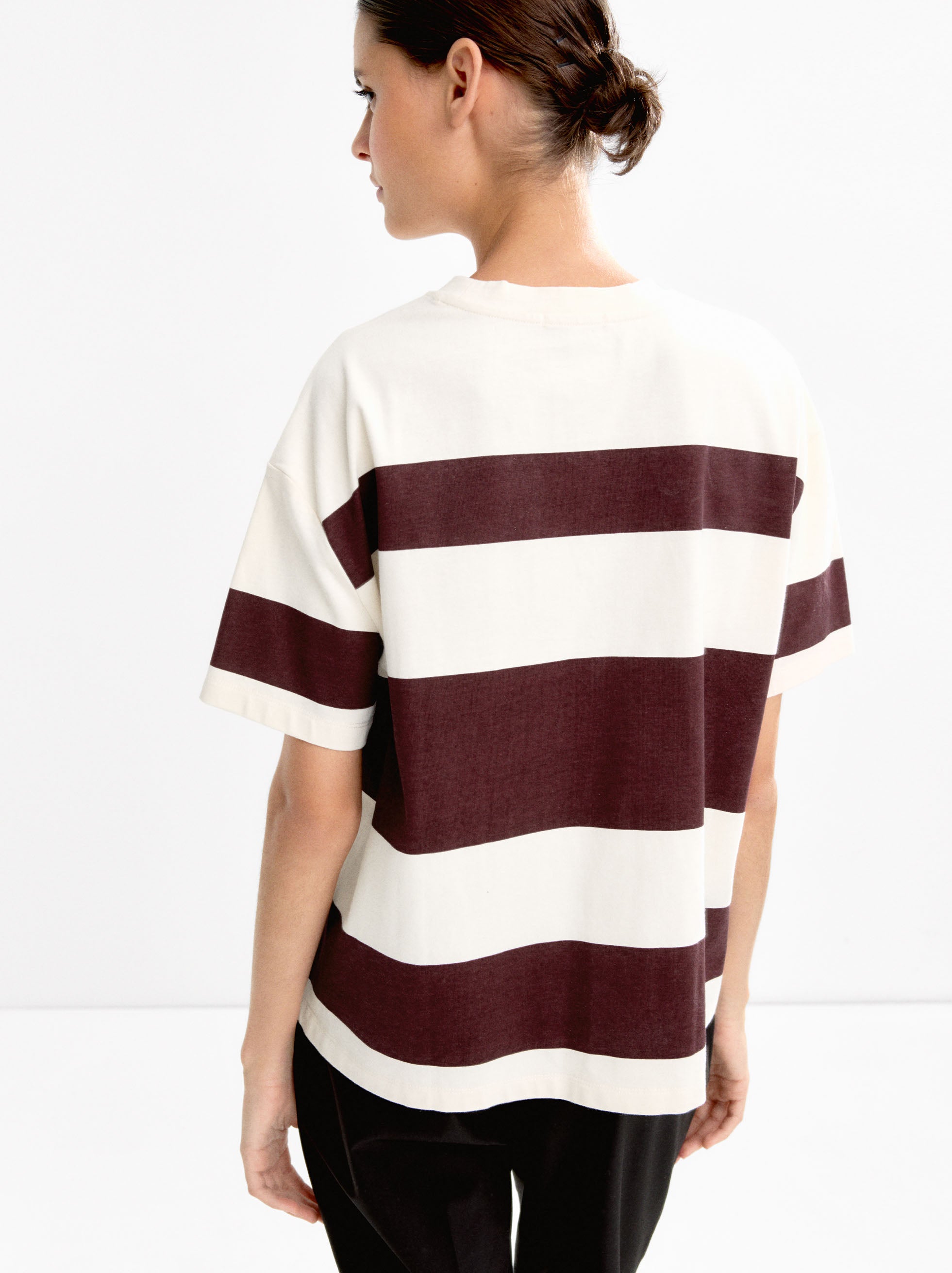 Camiseta De Algodón A Rayas