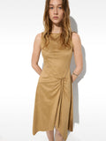Vestido Con Efecto Ante