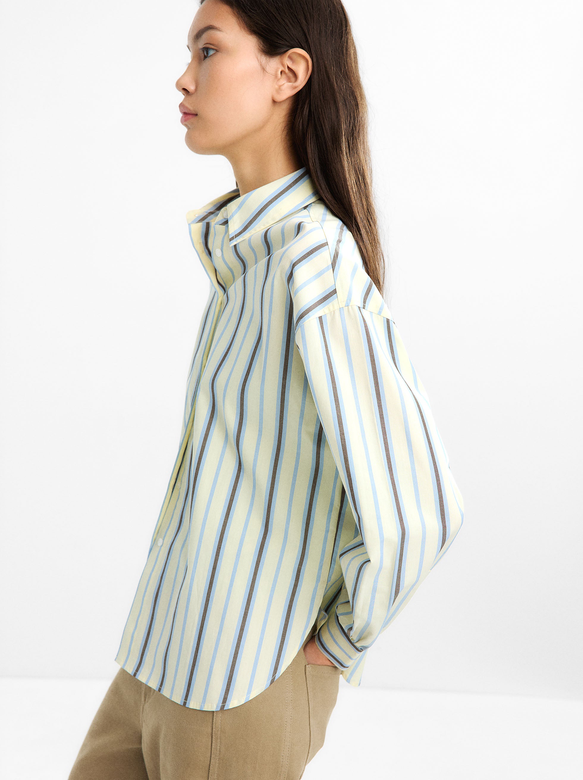 Camisa 100% Algodón A Rayas