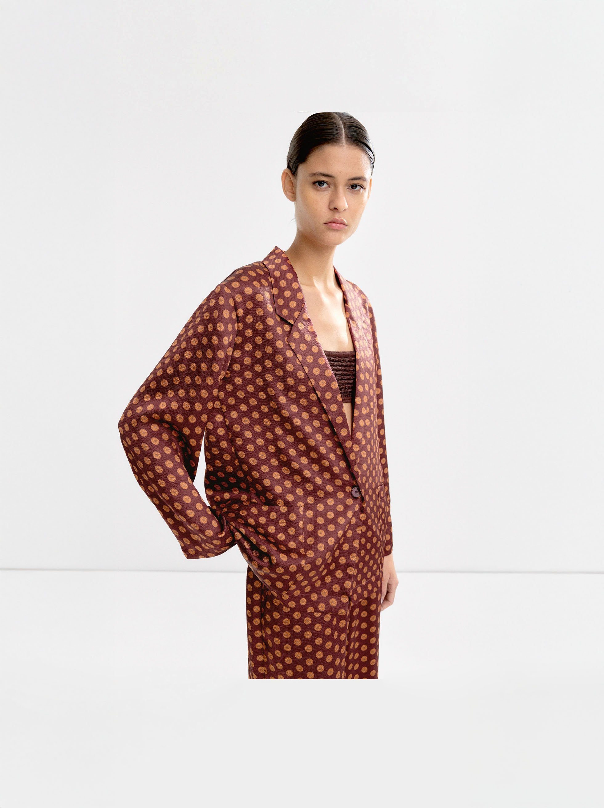 Blazer Estampado Satinado