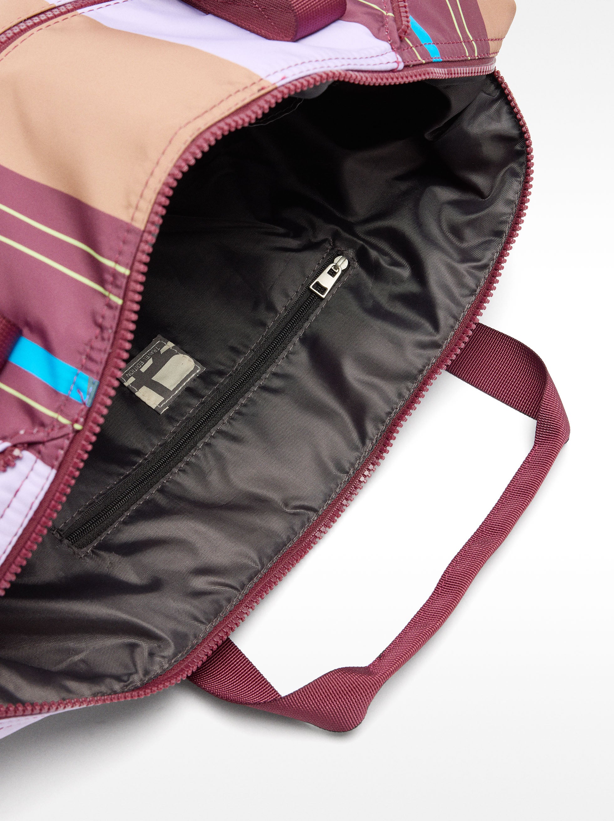 Bolso De Viaje De Nylon Rayas